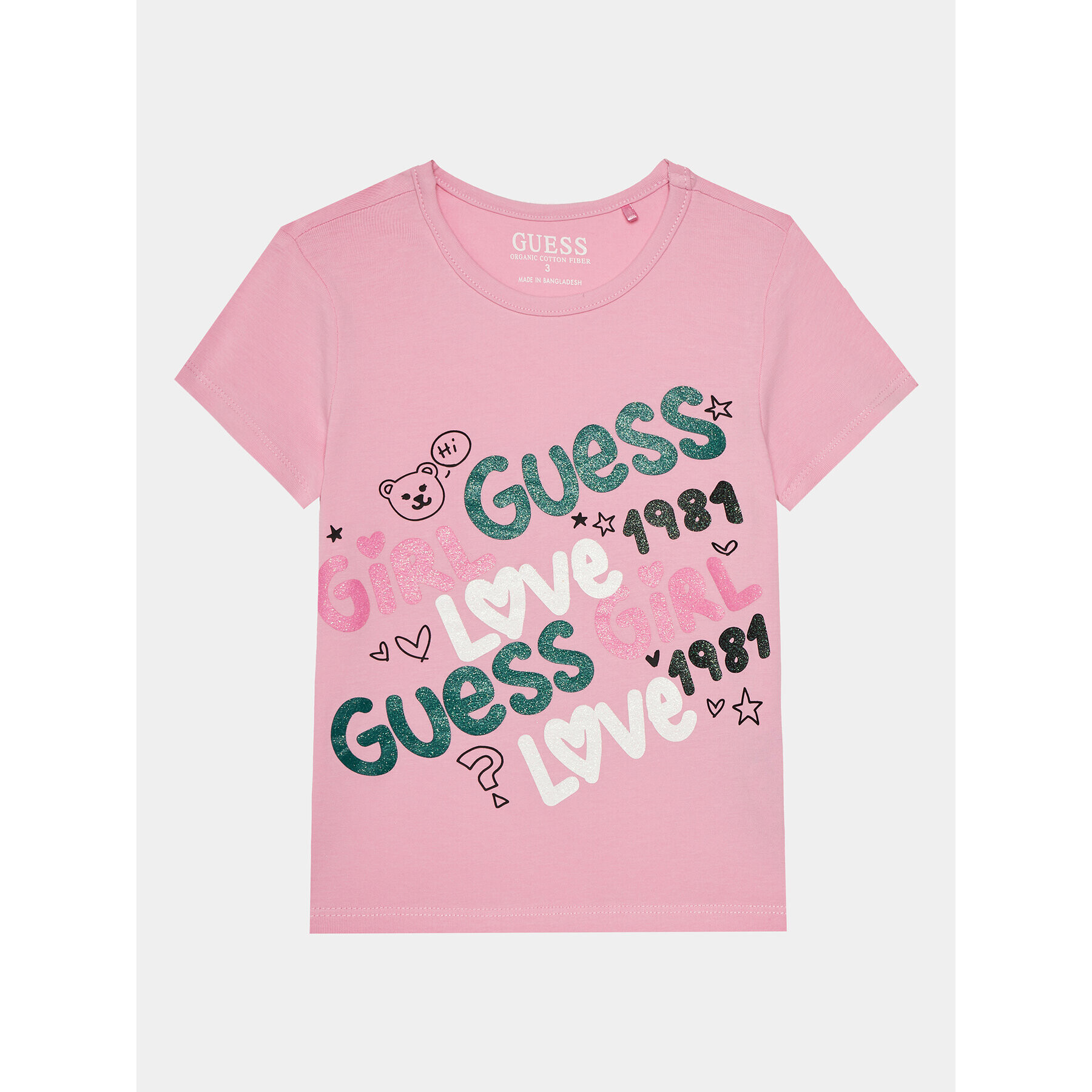 Guess Тишърт K4RI03 K6YW4 Розов Regular Fit - Pepit.bg