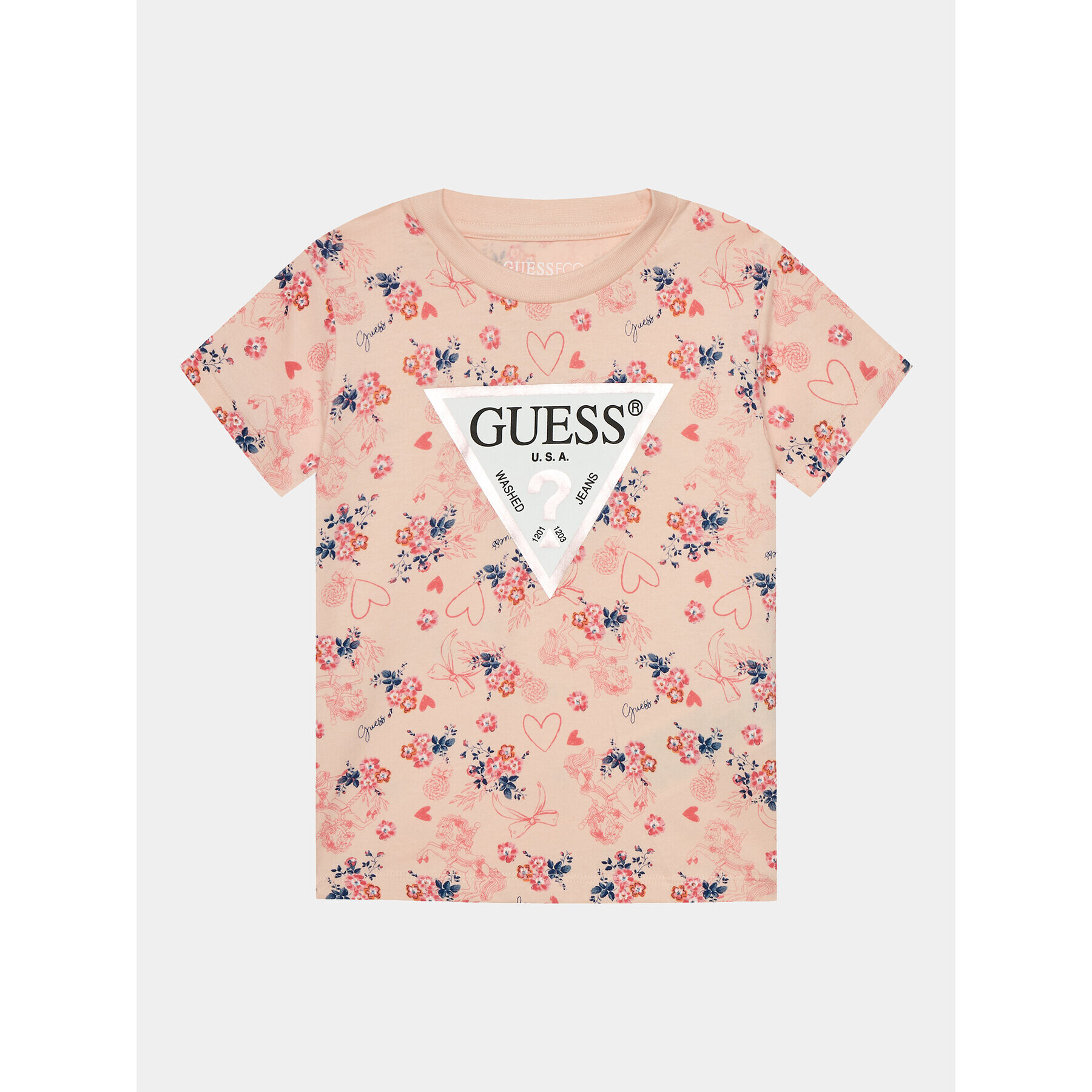 Guess Тишърт K4RI15 K6YW3 Розов Regular Fit - Pepit.bg