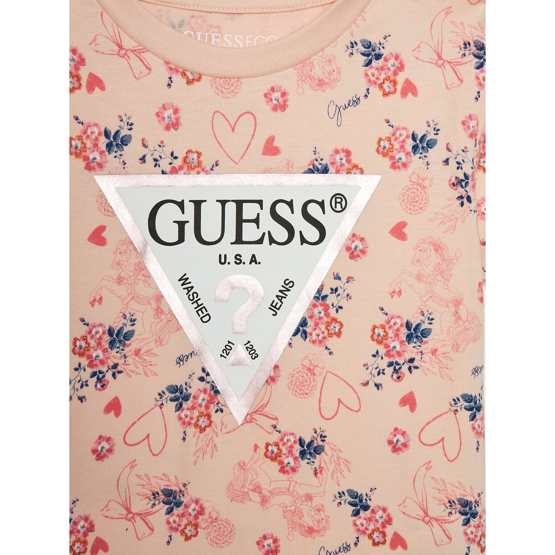 Guess Тишърт K4RI15 K6YW3 Розов Regular Fit - Pepit.bg