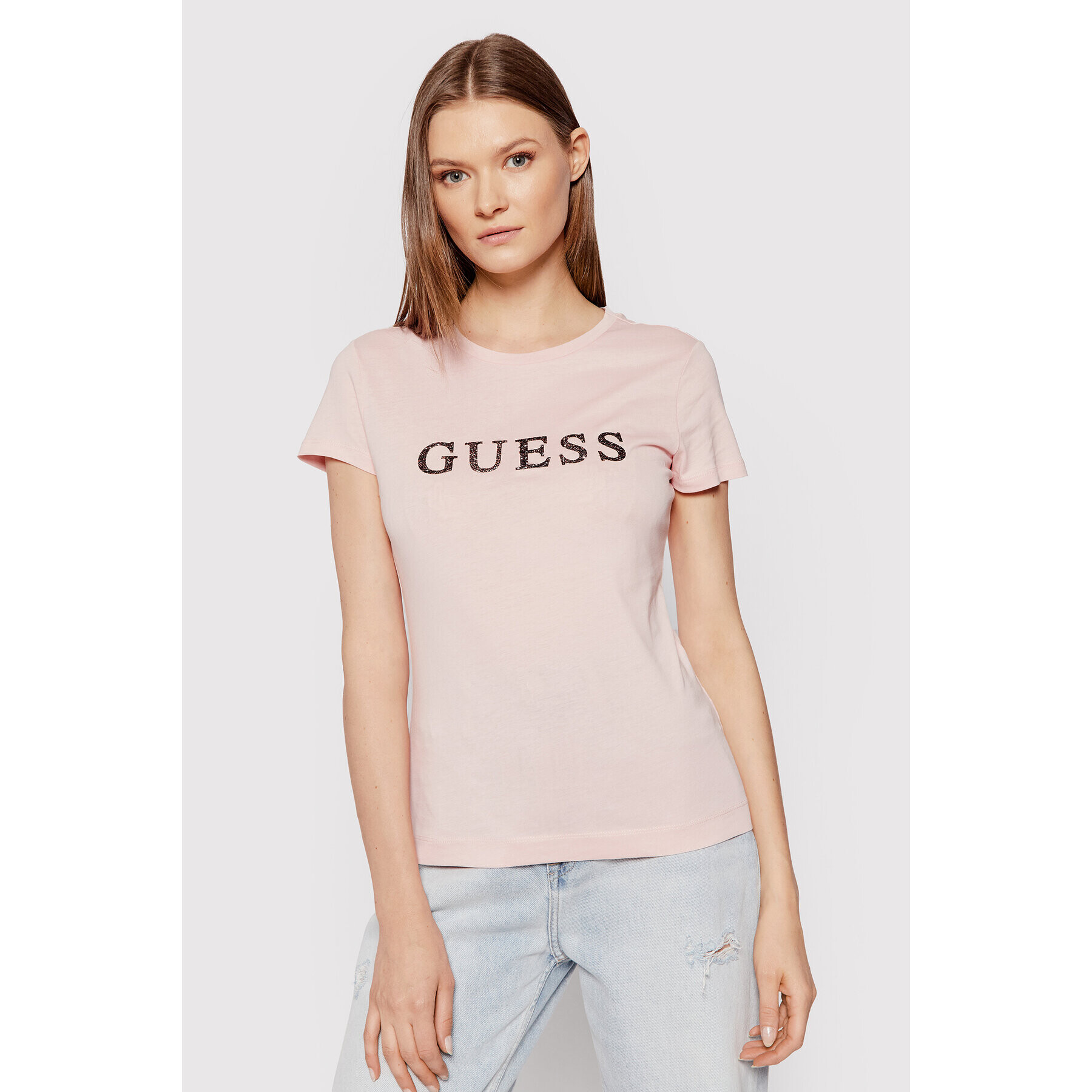 Guess Тишърт Kimetz W1BI06 JA911 Розов Regular Fit - Pepit.bg