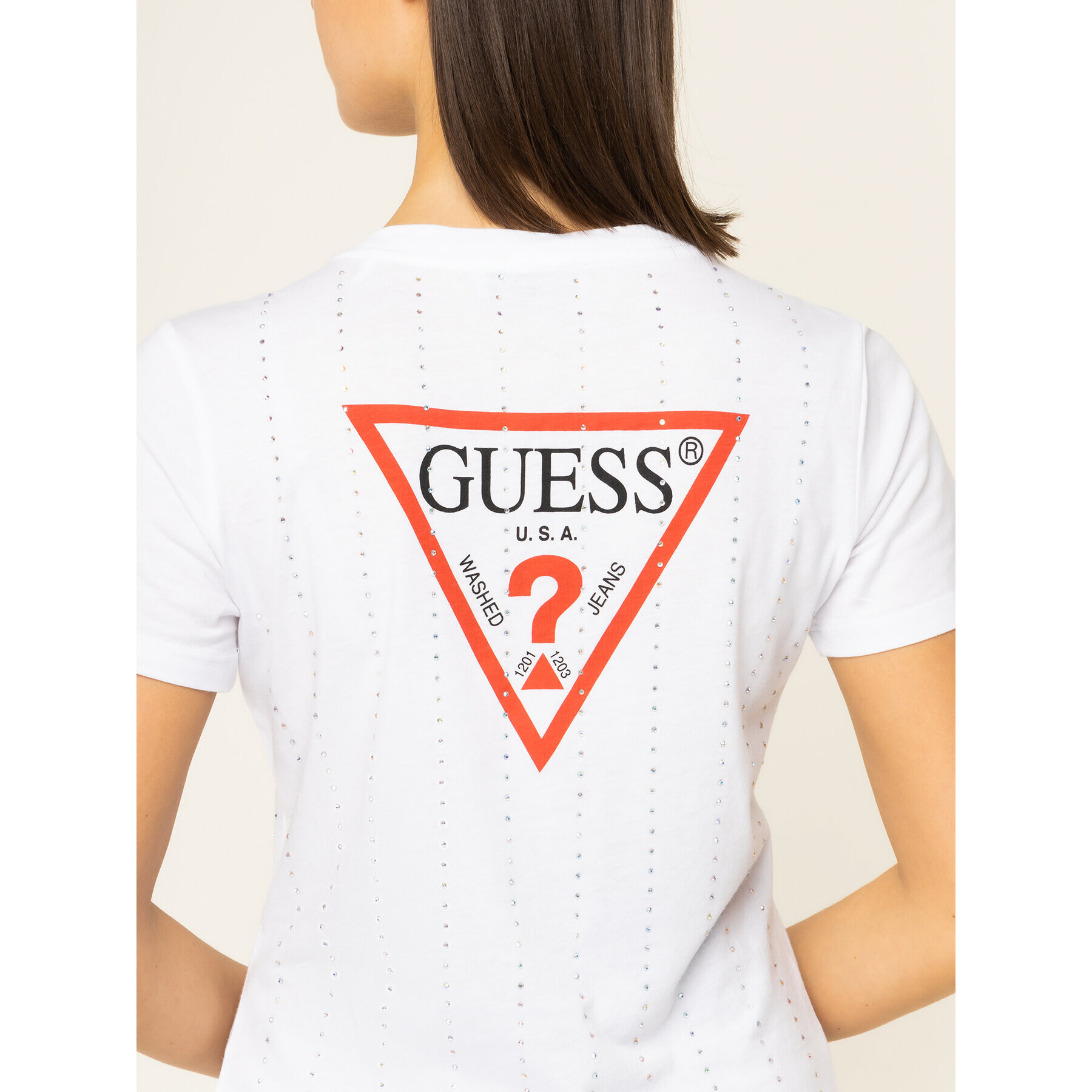 Guess Тишърт Krystal Tee W01I70 K46D0 Бял Regular Fit - Pepit.bg