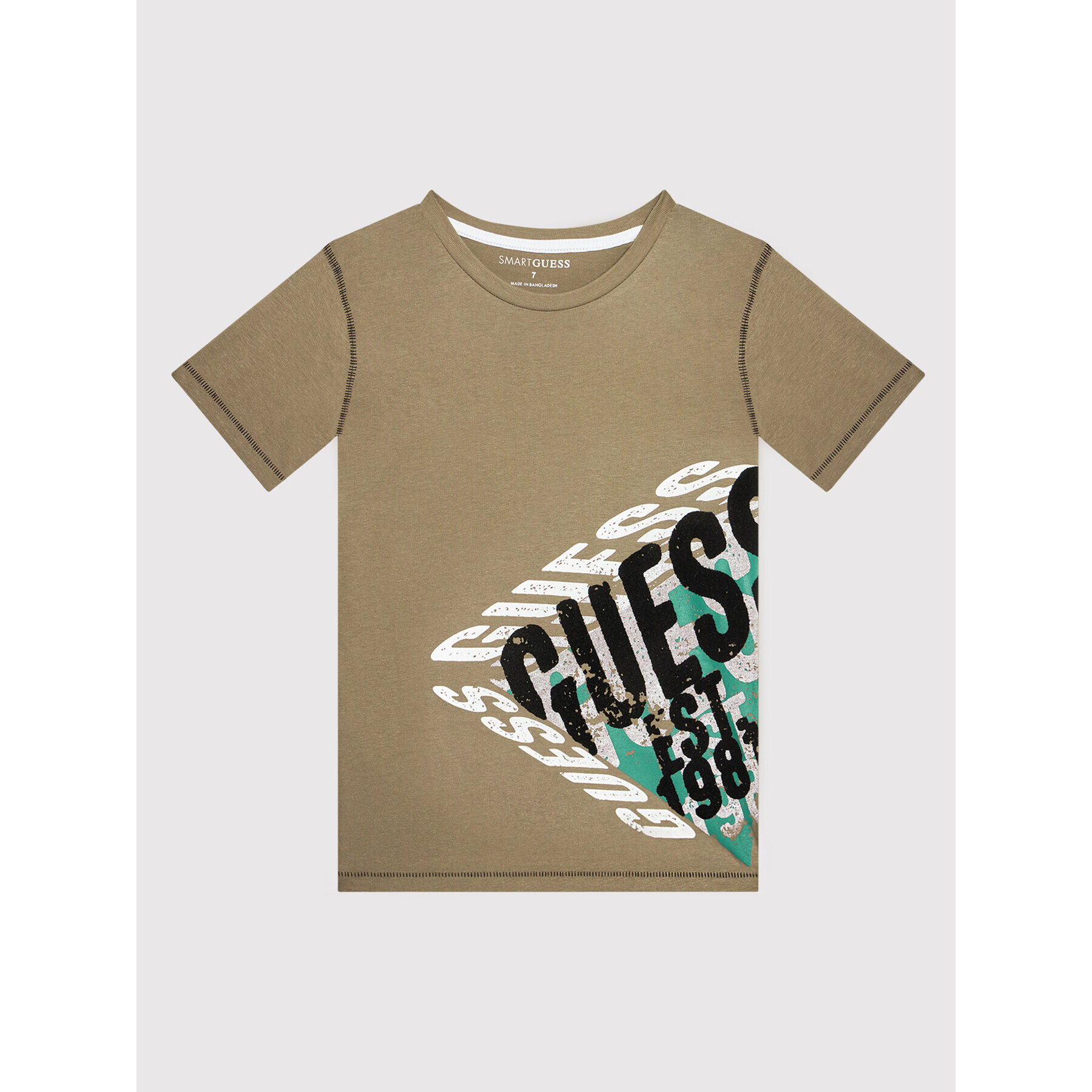 Guess Тишърт L1BI12 I3Z11 Кафяв Regular Fit - Pepit.bg