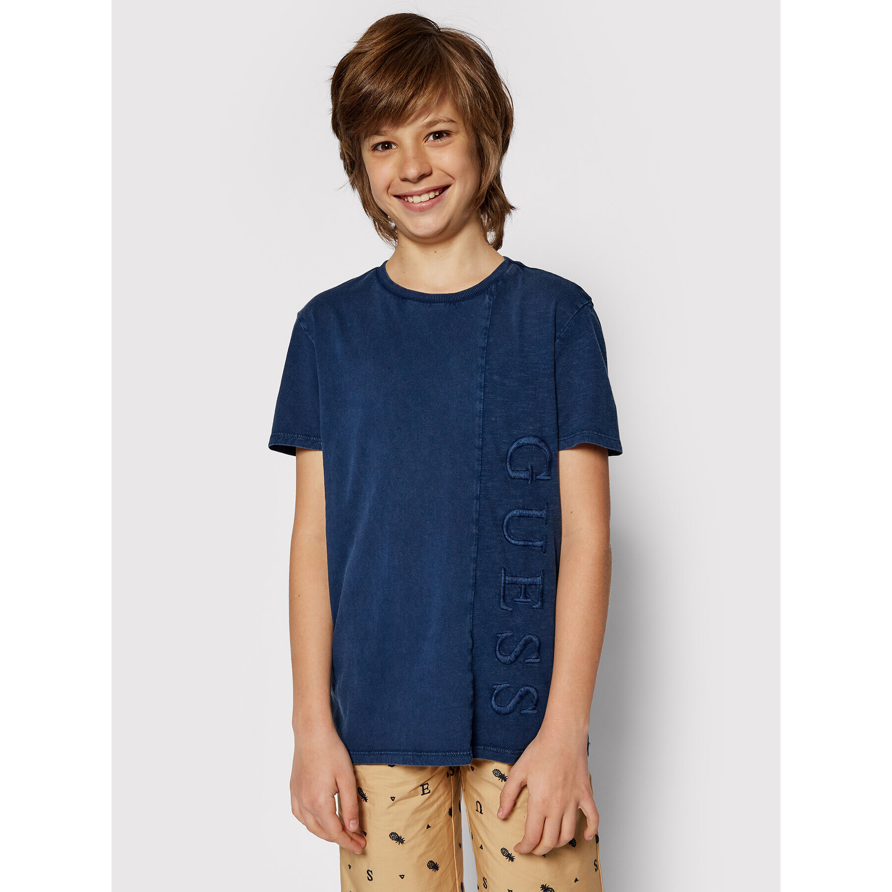 Guess Тишърт L1RI26 K8HM0 Тъмносин Regular Fit - Pepit.bg