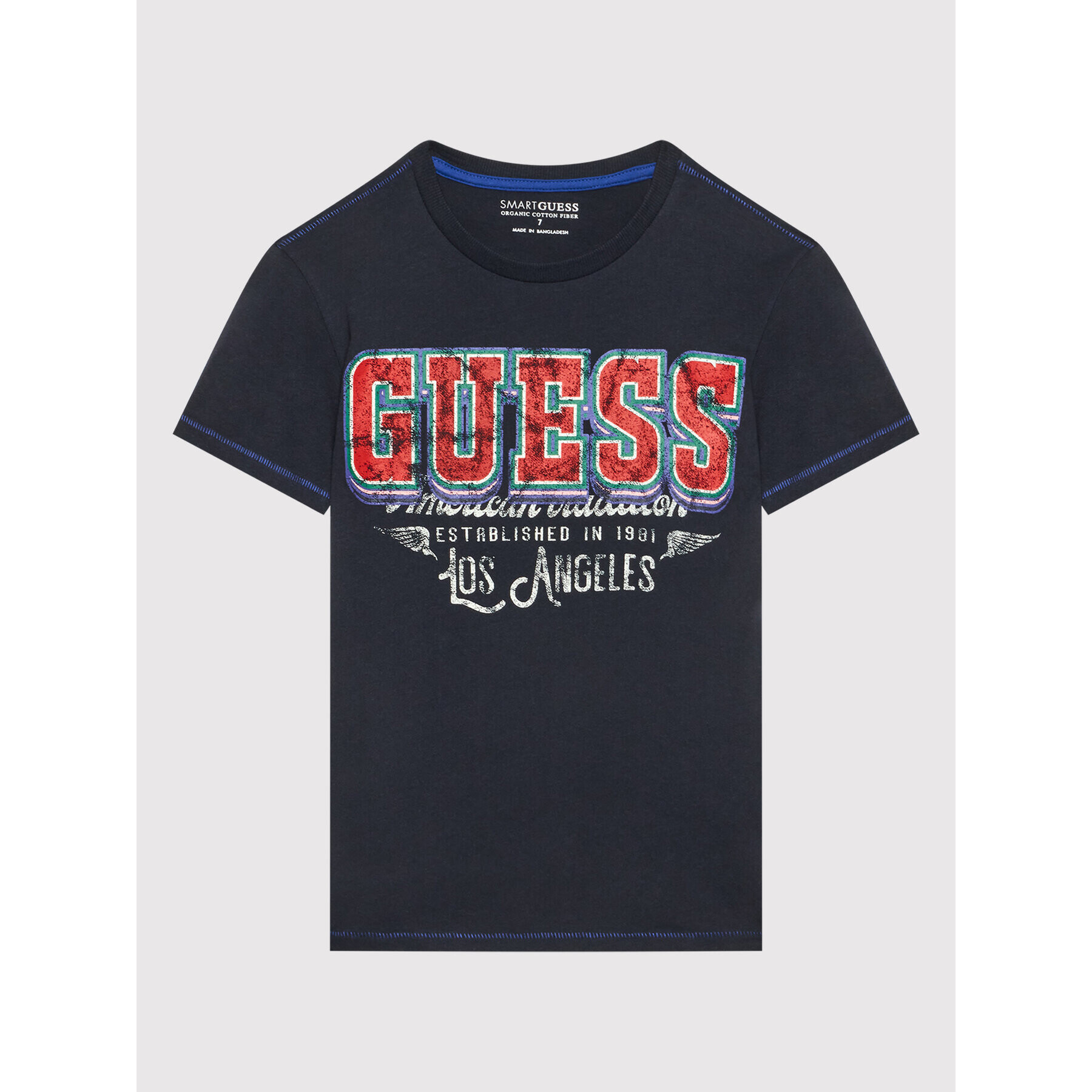 Guess Тишърт L2RI11 K8HM0 Тъмносин Regular Fit - Pepit.bg