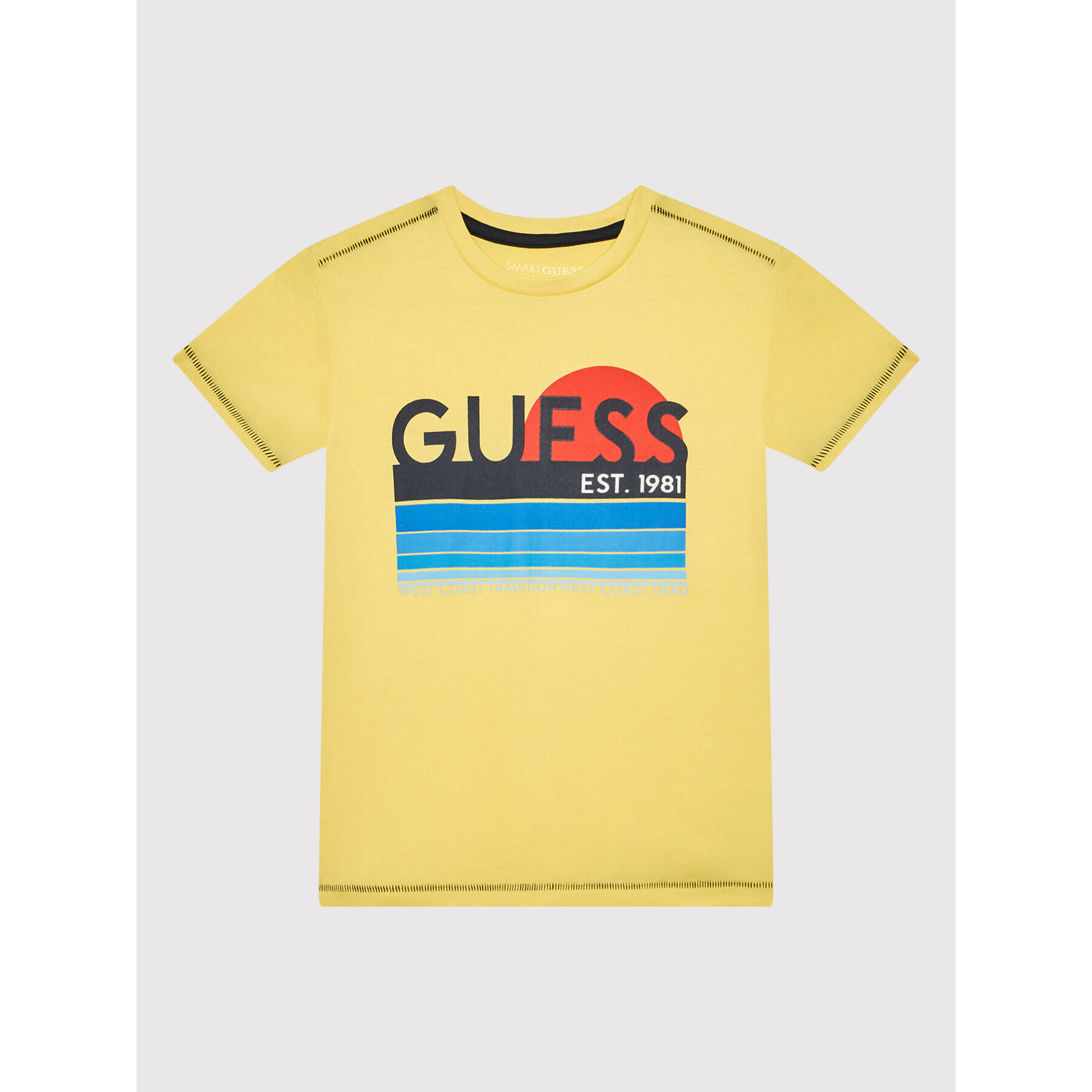 Guess Тишърт L2RI21 K8HM0 Жълт Regular Fit - Pepit.bg