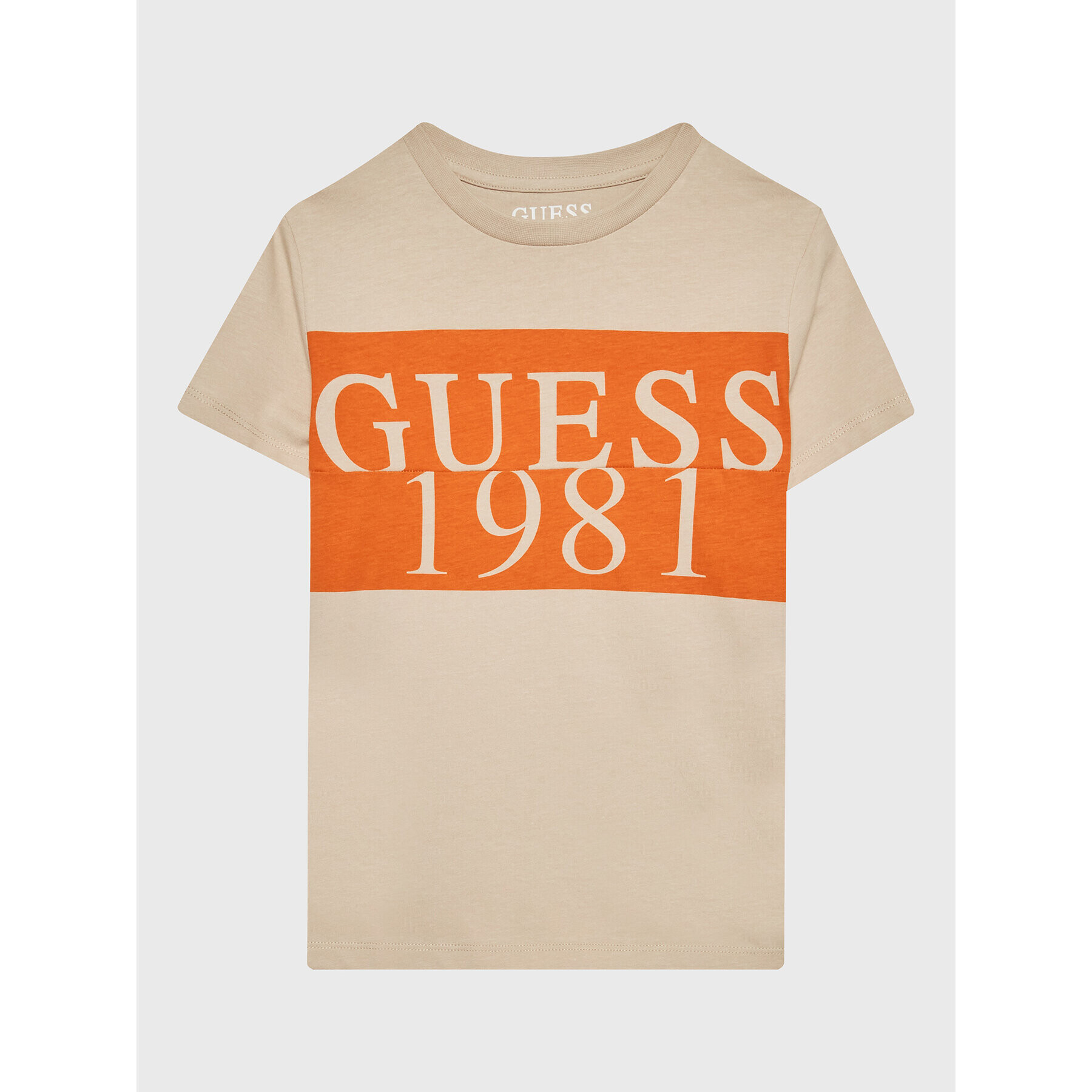 Guess Тишърт L3GI07 K8HM0 Екрю Regular Fit - Pepit.bg