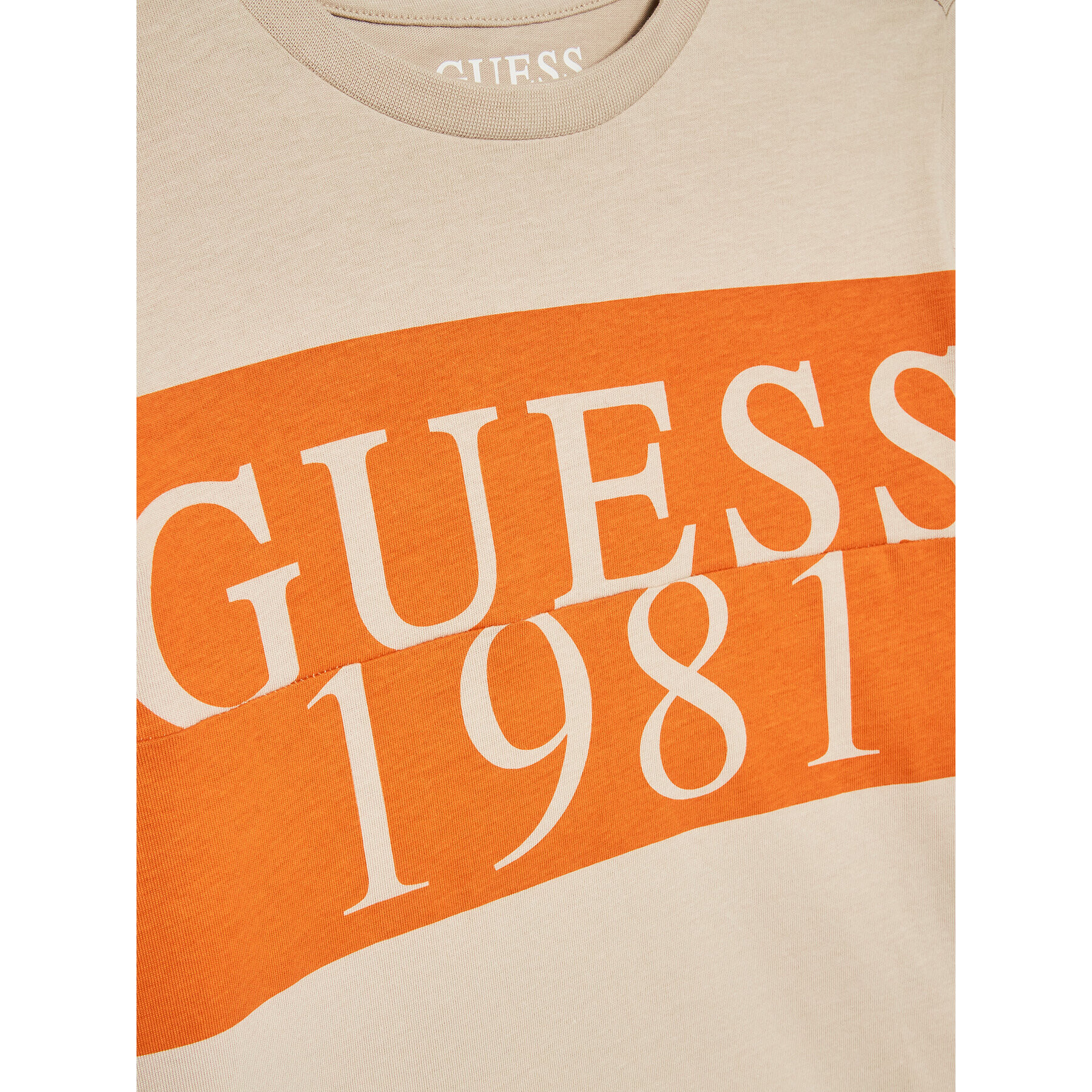 Guess Тишърт L3GI07 K8HM0 Екрю Regular Fit - Pepit.bg