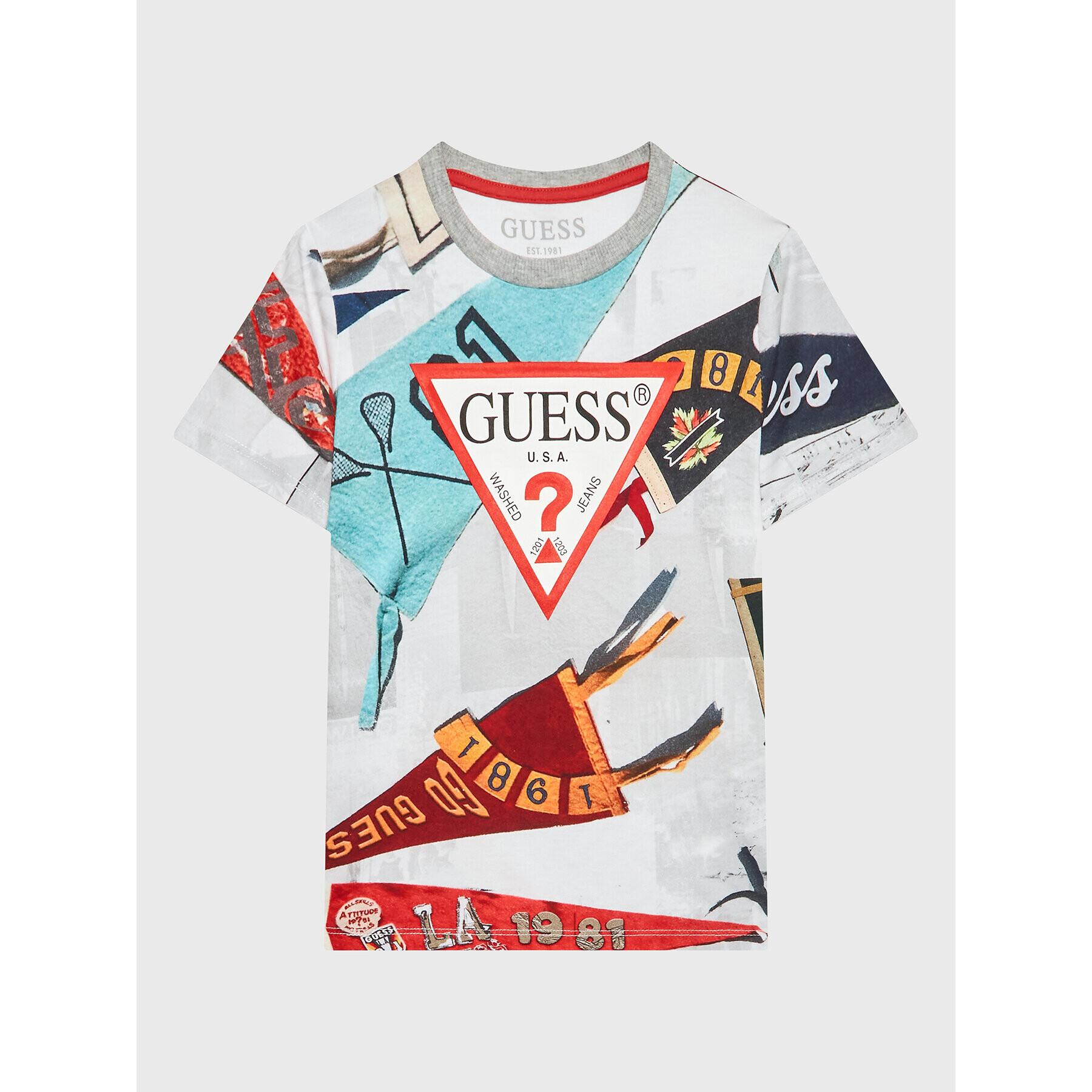 Guess Тишърт L3RI03 K8HM3 Сив Regular Fit - Pepit.bg
