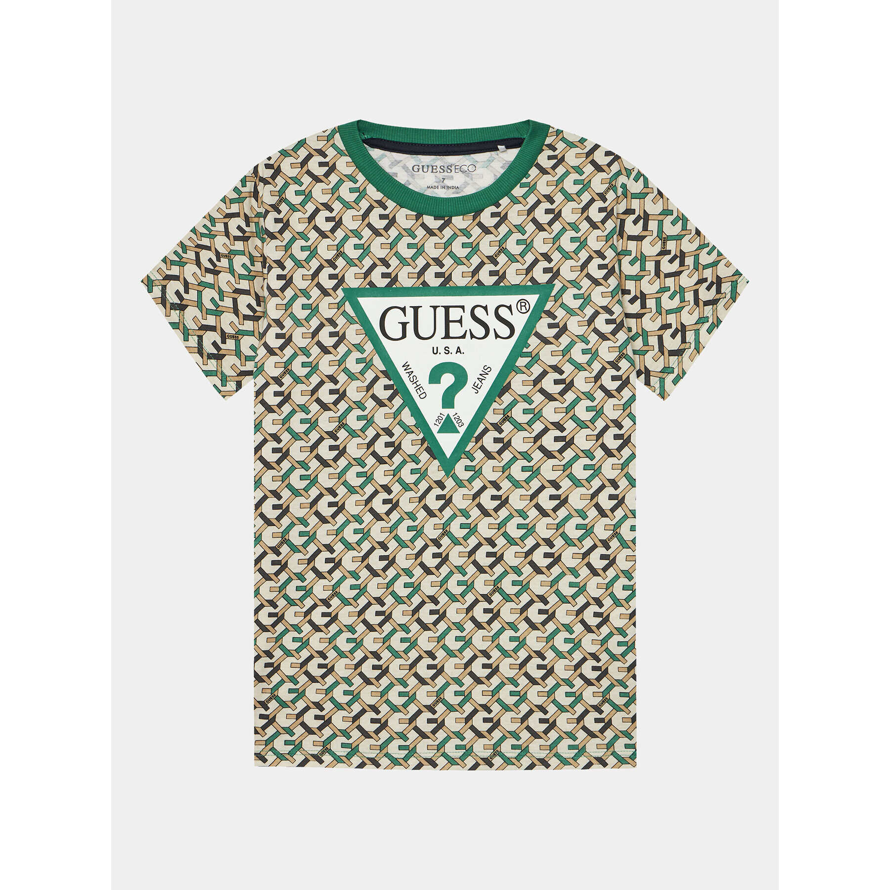 Guess Тишърт L4RI03 K8HM3 Зелен Regular Fit - Pepit.bg