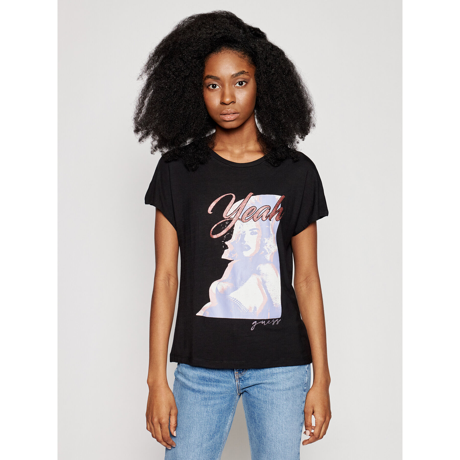Guess Тишърт Leona W1GI0D K68D2 Черен Regular Fit - Pepit.bg