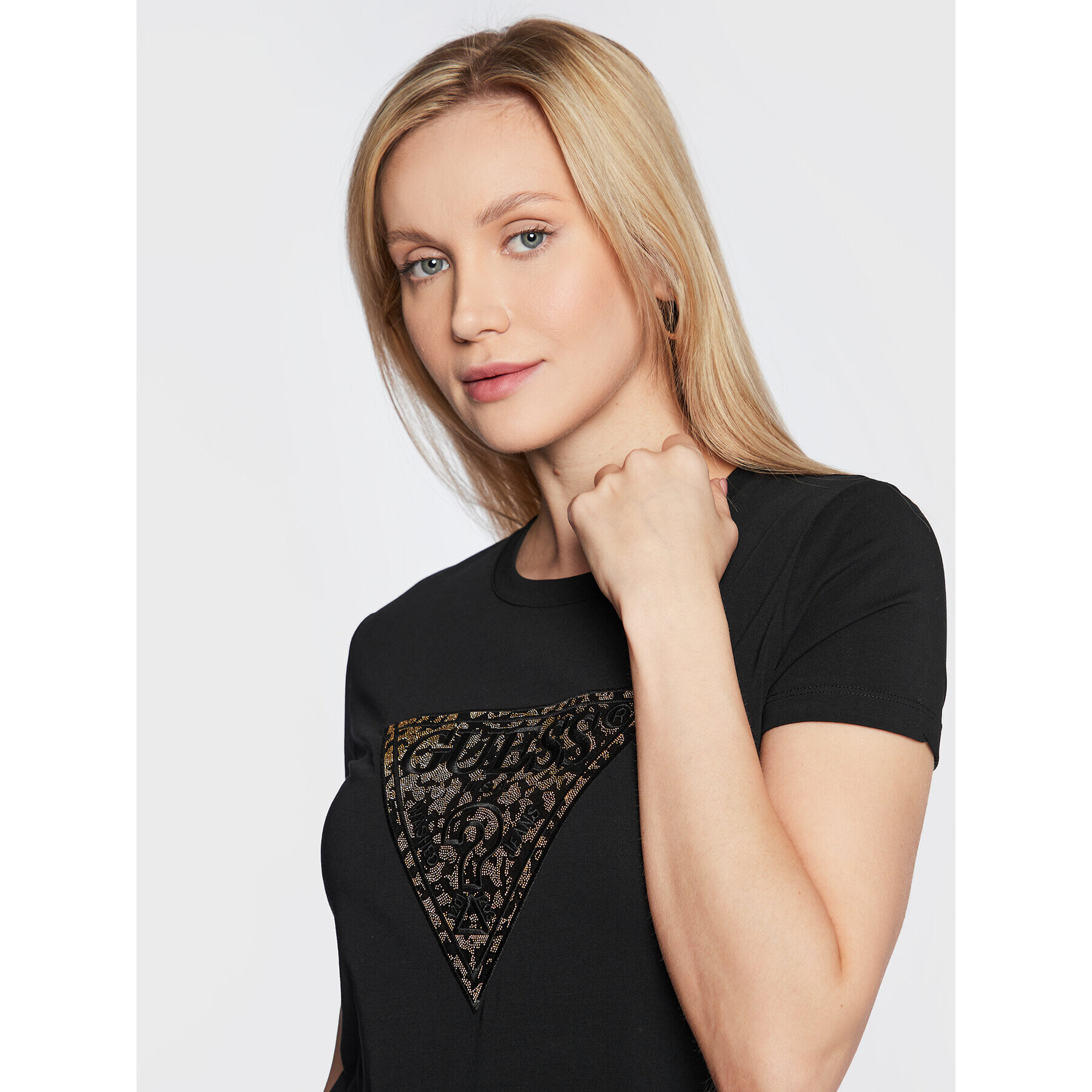 Guess Тишърт Lidia W2BI13 J1300 Черен Slim Fit - Pepit.bg