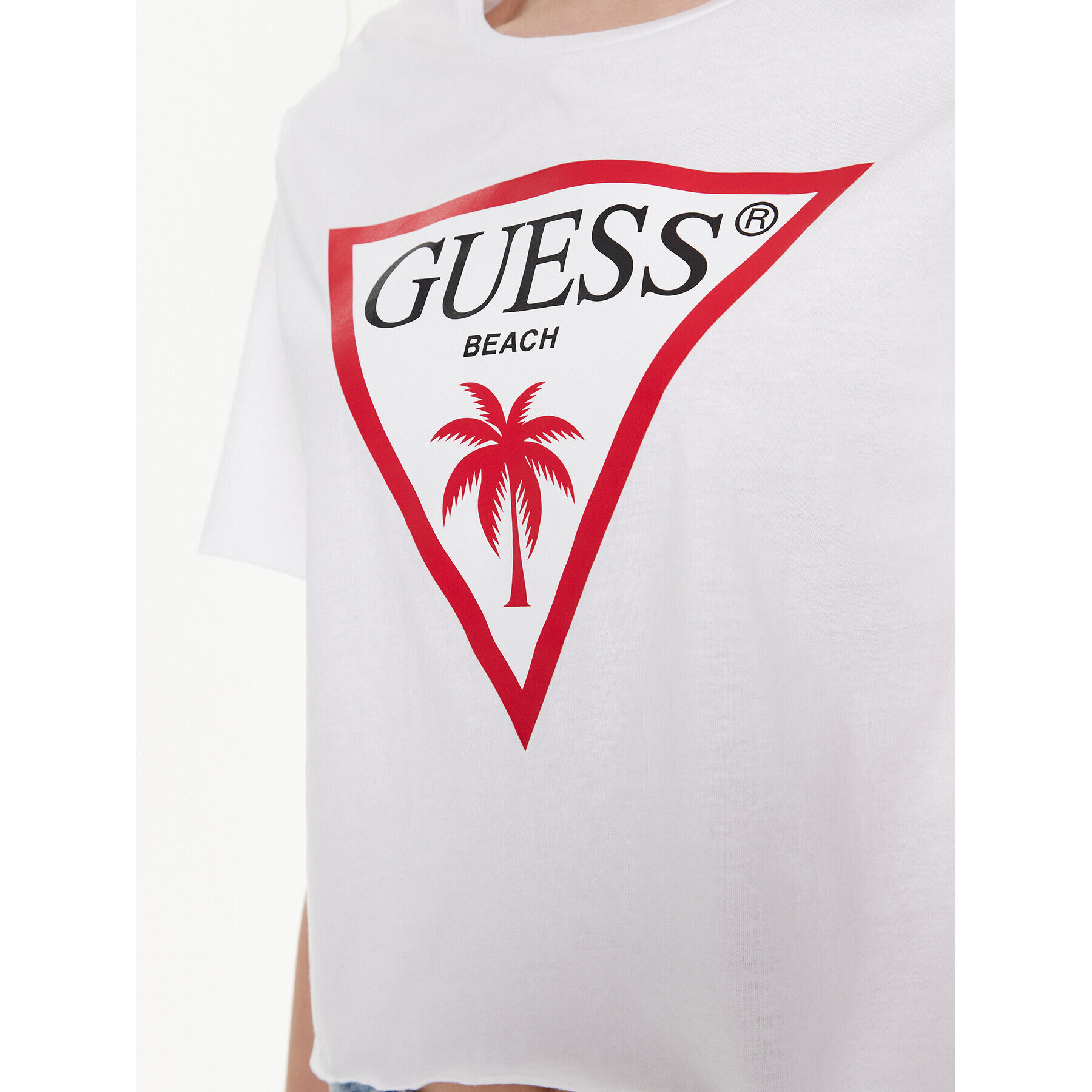 Guess Тишърт Logo E02I01 JA914 Бял Boxy Fit - Pepit.bg