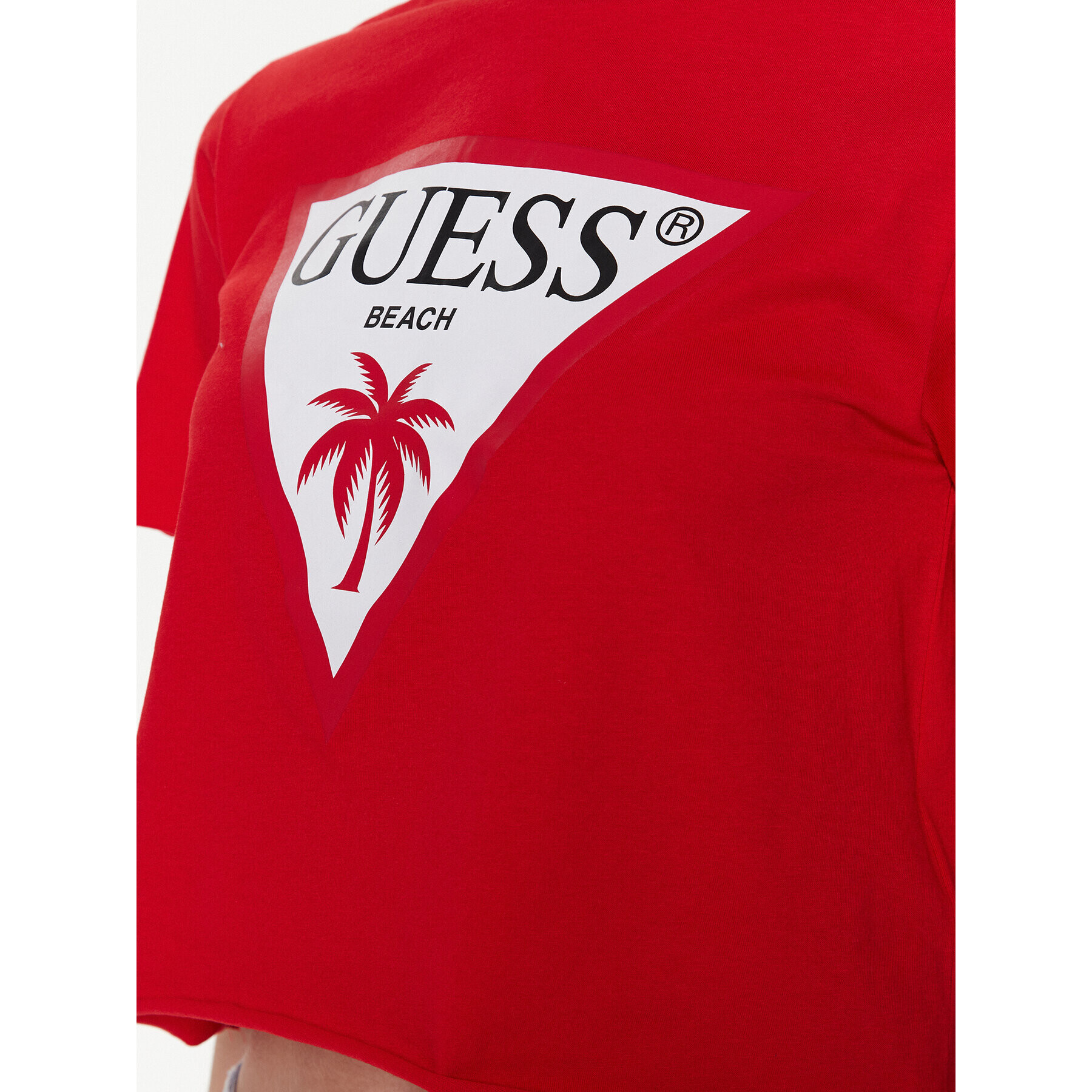 Guess Тишърт Logo E02I01 JA914 Червен Boxy Fit - Pepit.bg