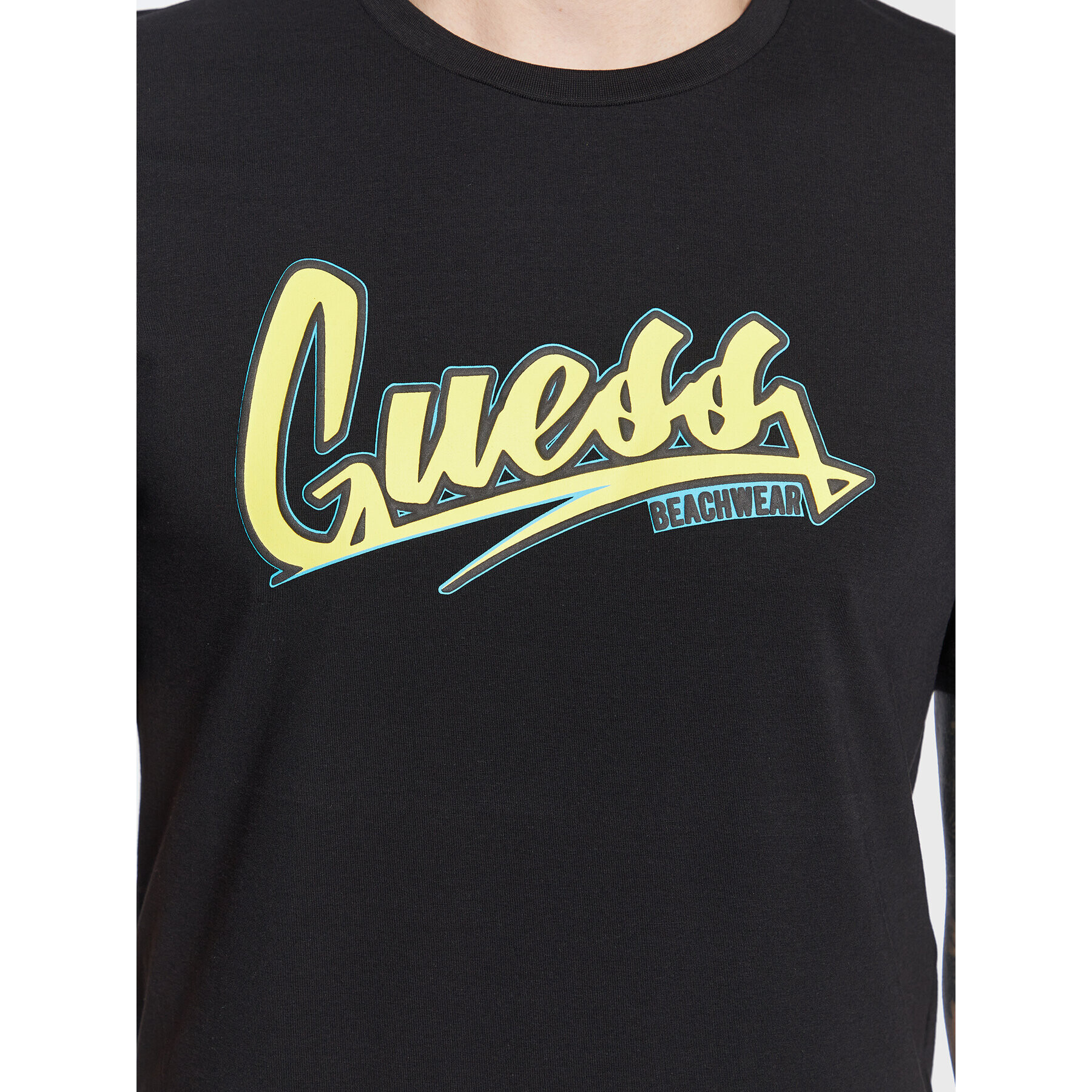 Guess Тишърт Logo F3GI10 J1314 Черен Slim Fit - Pepit.bg