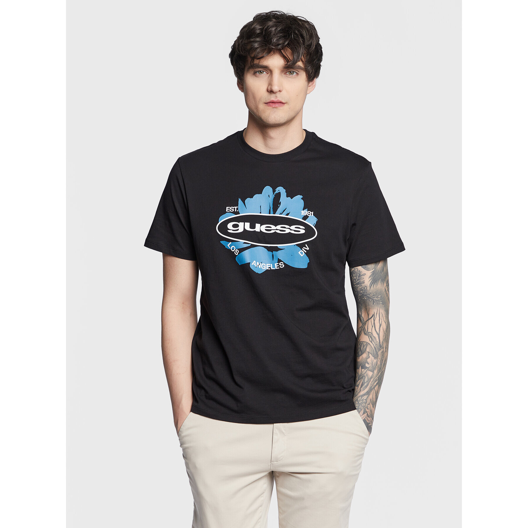 Guess Тишърт Logo M3GI61 K9RM1 Черен Slim Fit - Pepit.bg