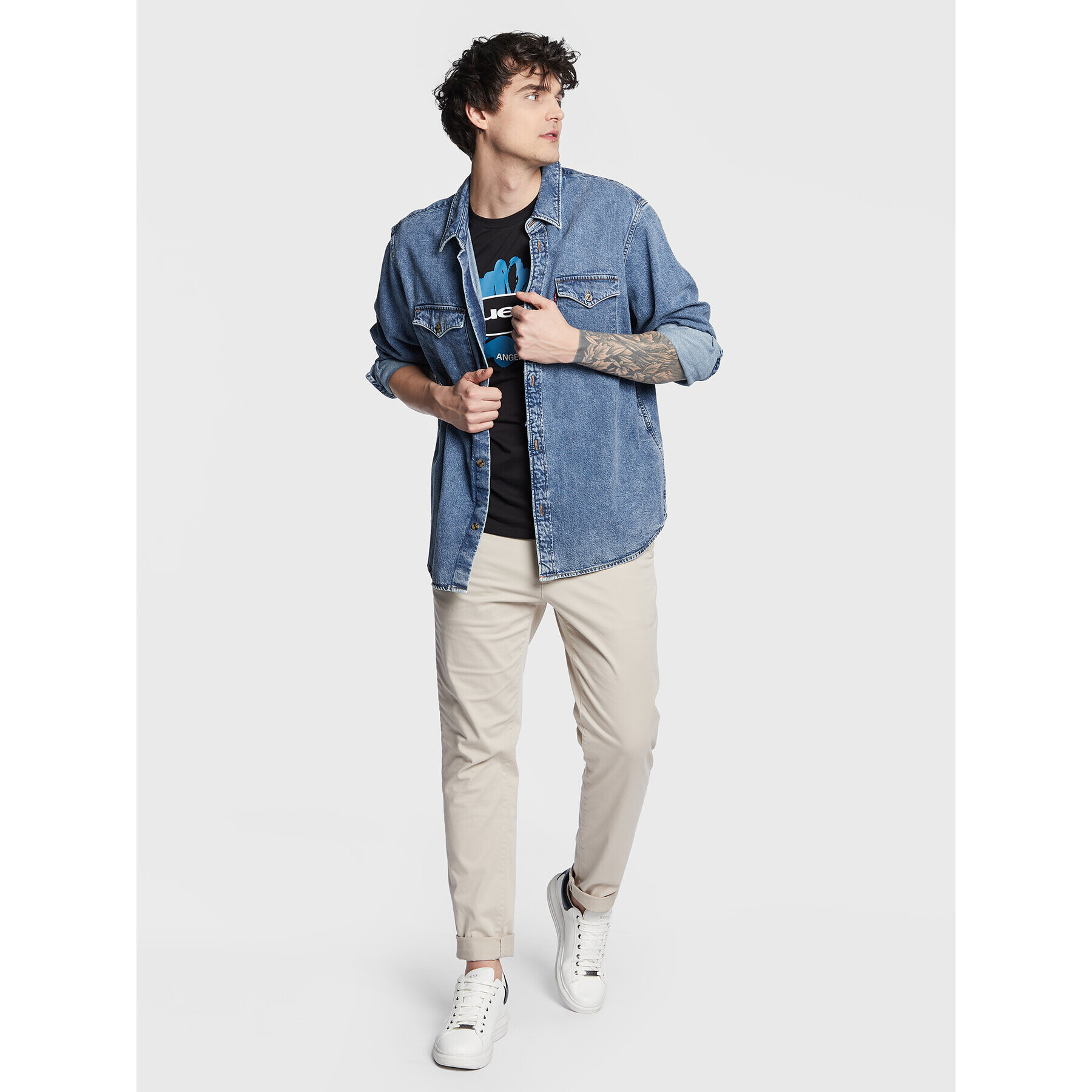 Guess Тишърт Logo M3GI61 K9RM1 Черен Slim Fit - Pepit.bg