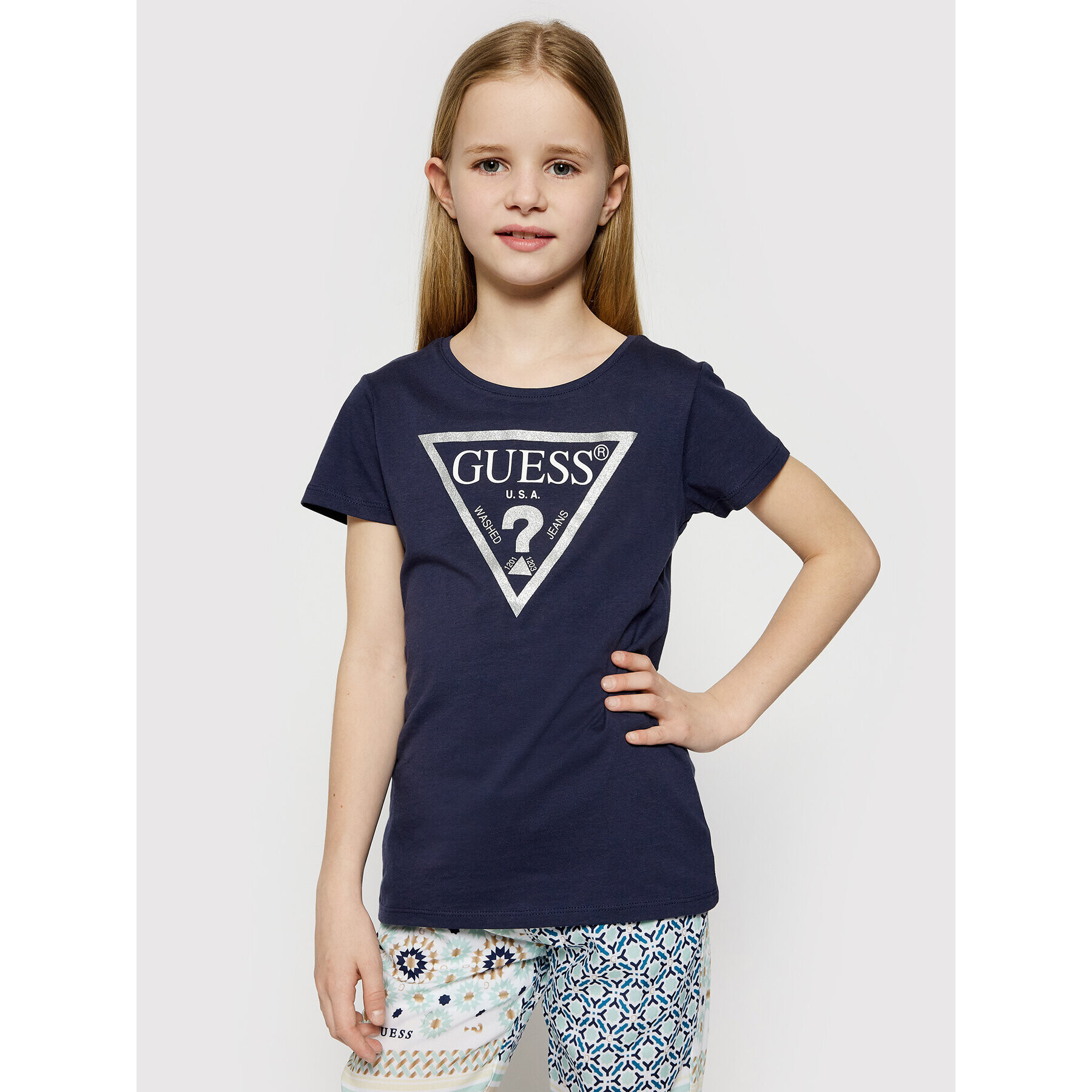 Guess Тишърт Logo Tee J73I56 K5M20 Тъмносин Regular Fit - Pepit.bg