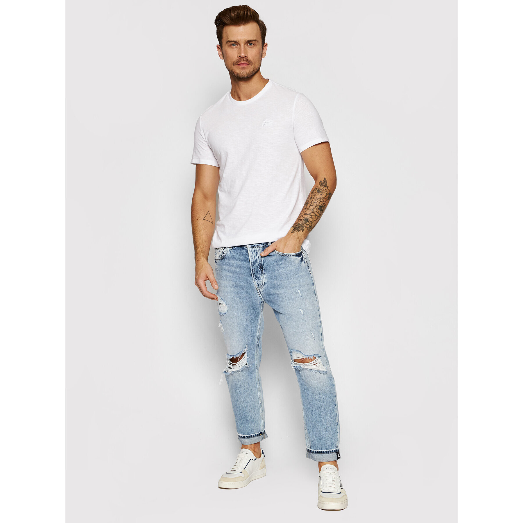 Guess Тишърт M1BI04 K6XN1 Бял Slim Fit - Pepit.bg