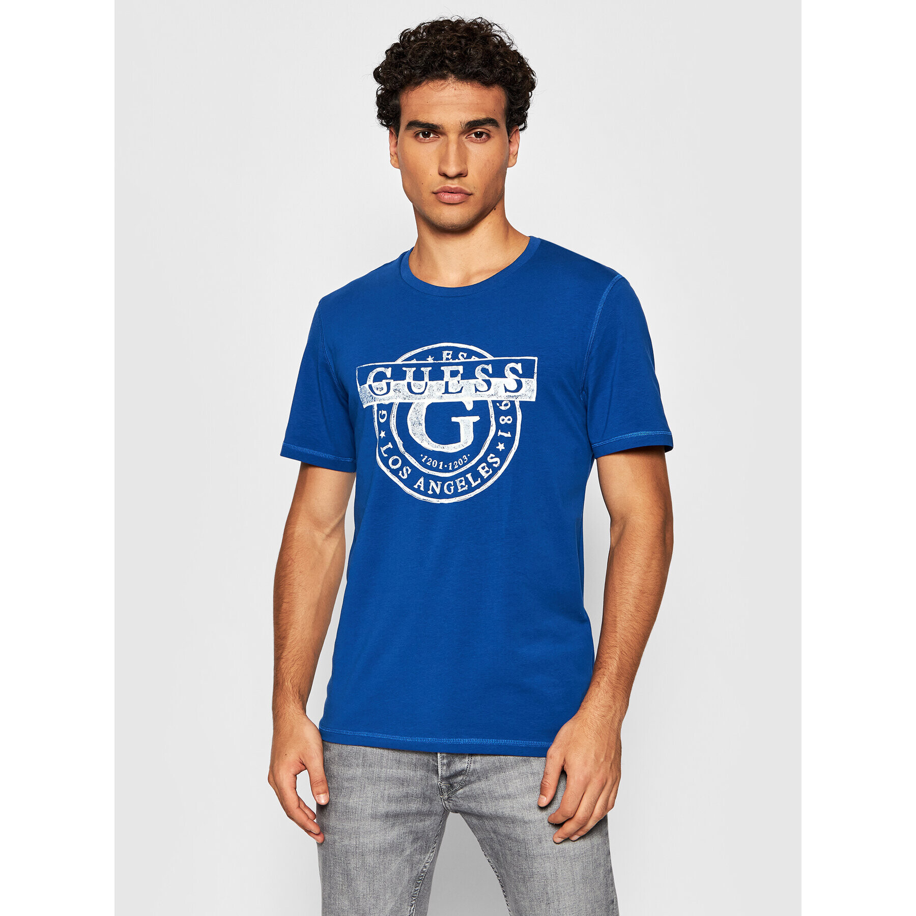 Guess Тишърт M1BI35 J1311 Син Slim Fit - Pepit.bg