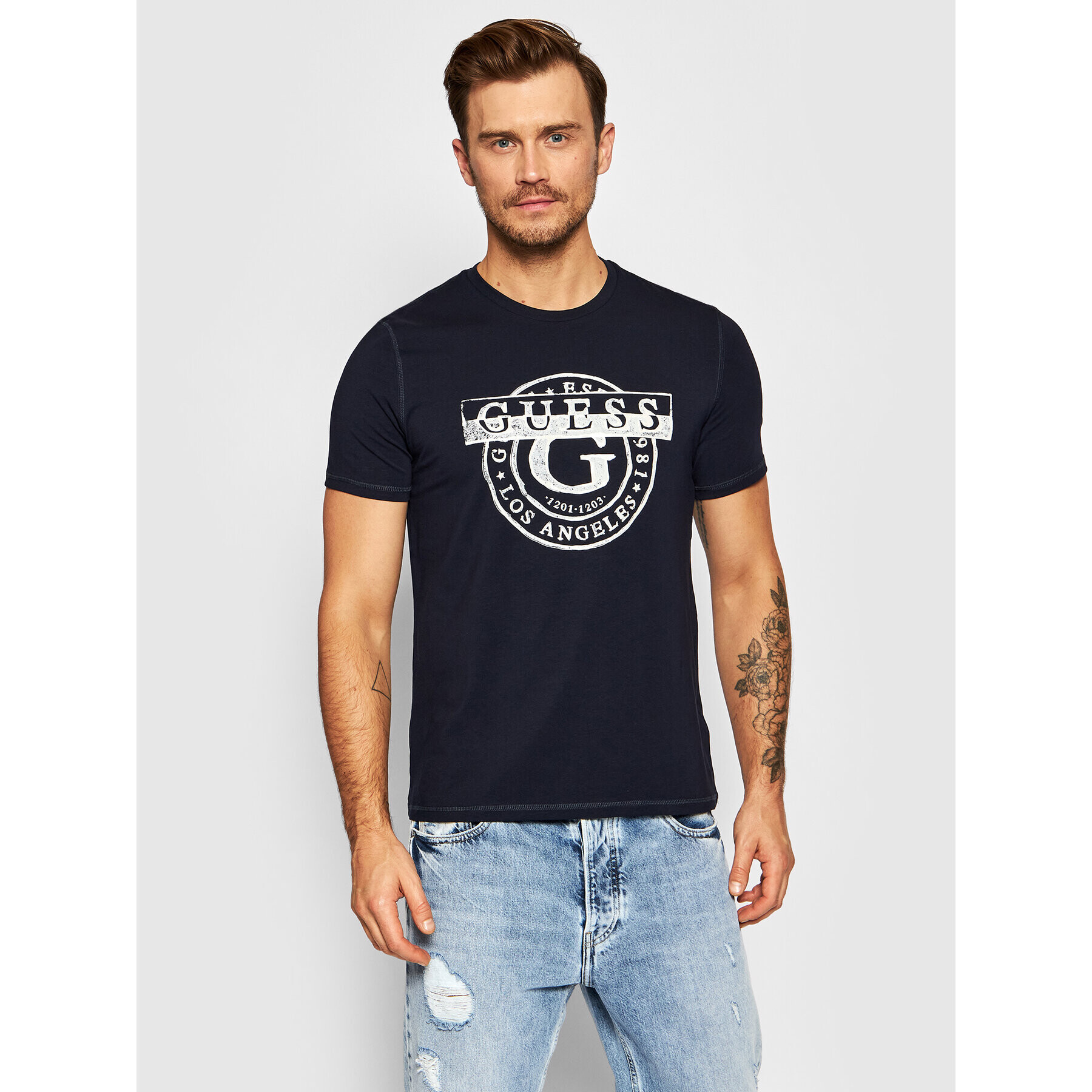 Guess Тишърт M1BI35 J1311 Тъмносин Slim Fit - Pepit.bg