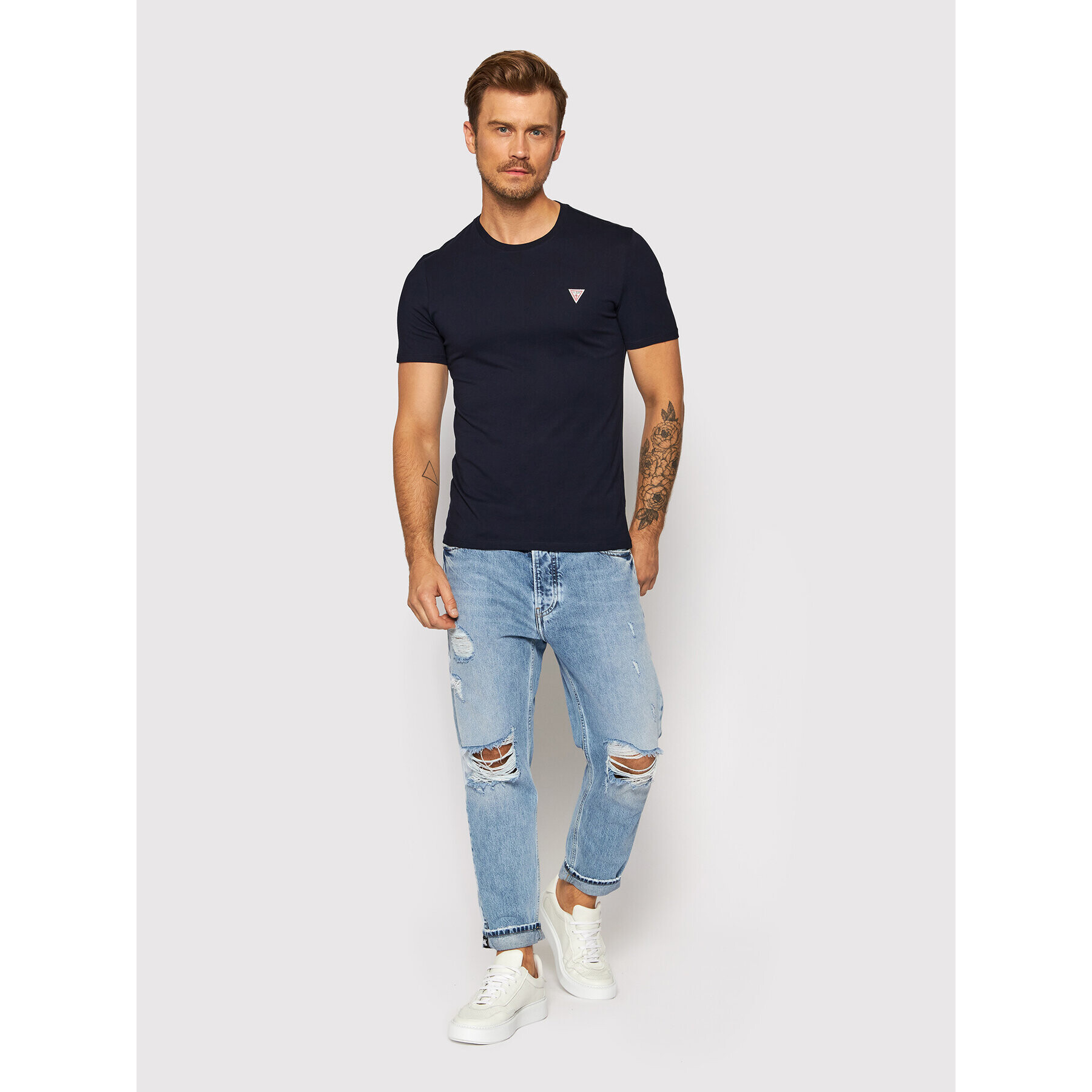 Guess Тишърт M1RI36 I3Z11 Тъмносин Slim Fit - Pepit.bg