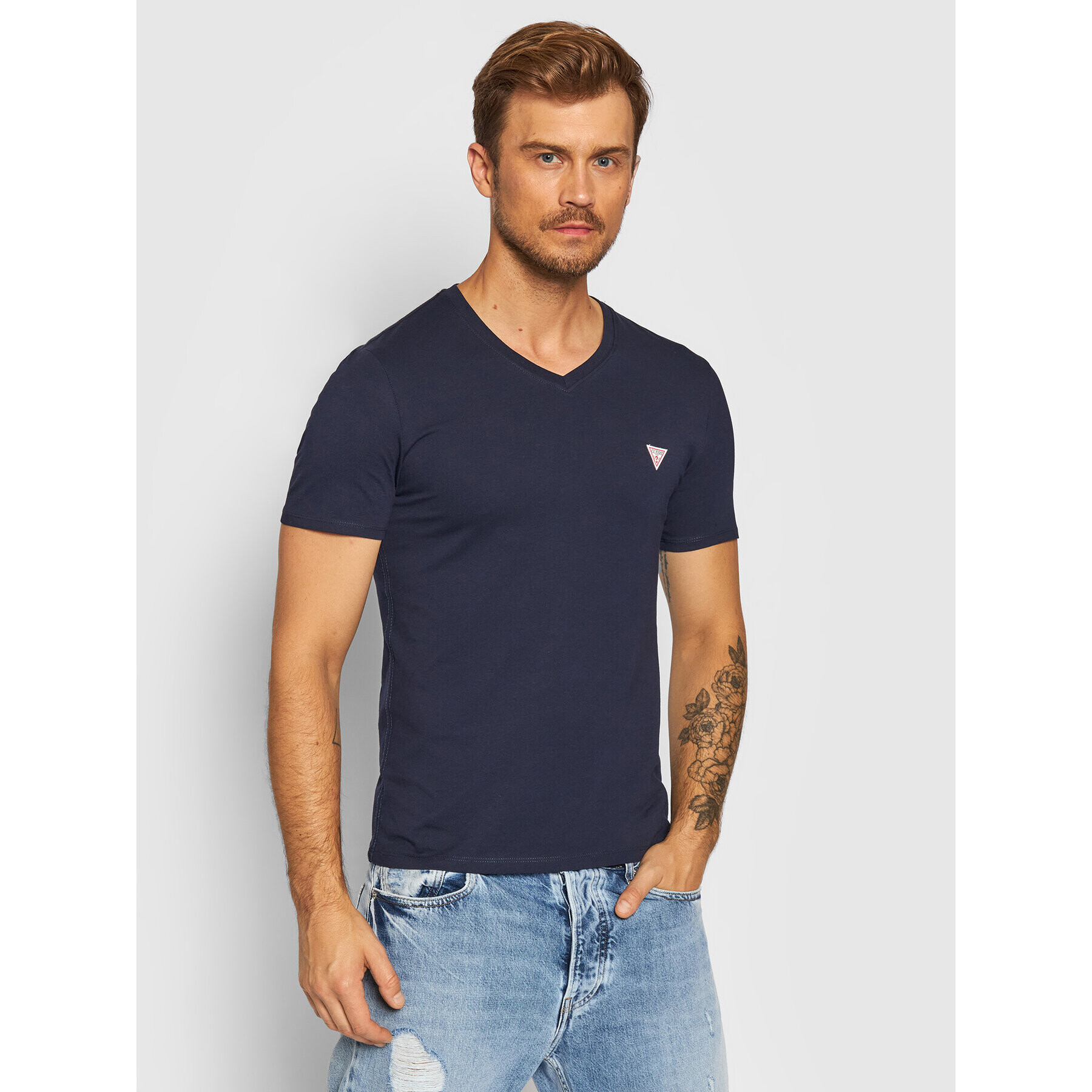 Guess Тишърт M1RI37 I3Z11 Тъмносин Slim Fit - Pepit.bg