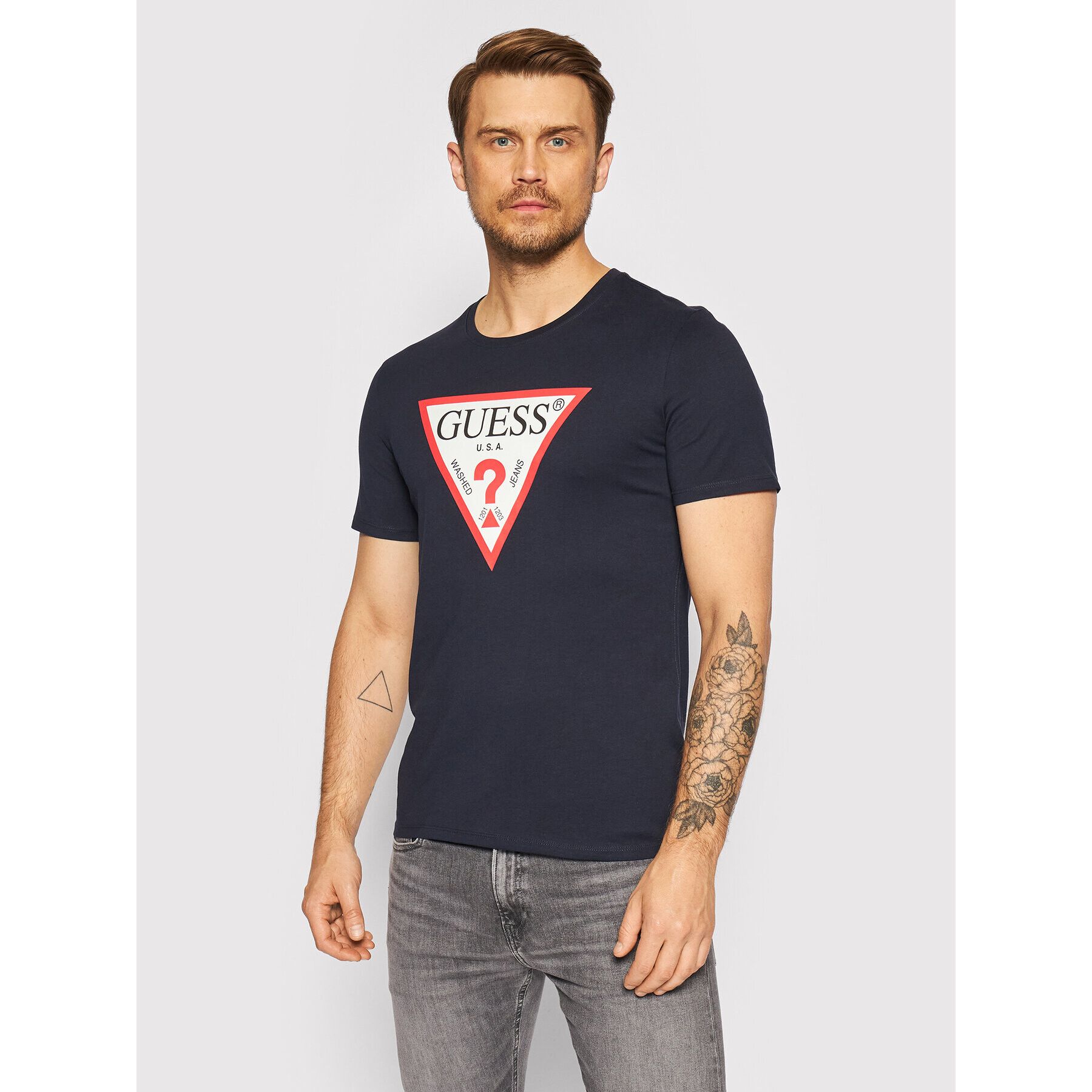 Guess Тишърт M1RI71 I3Z11 Тъмносин Slim Fit - Pepit.bg