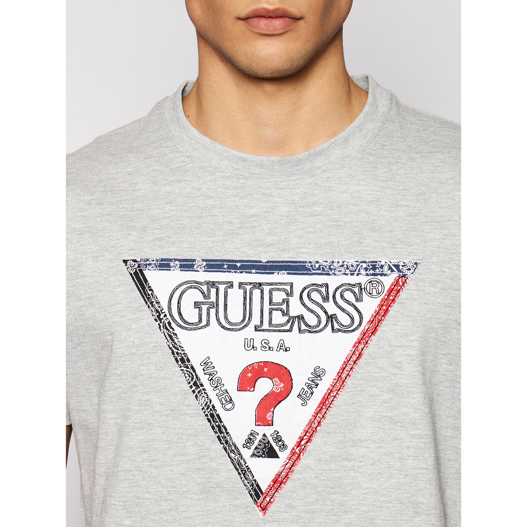 Guess Тишърт M1RI72 K8FQ1 Сив Regular Fit - Pepit.bg