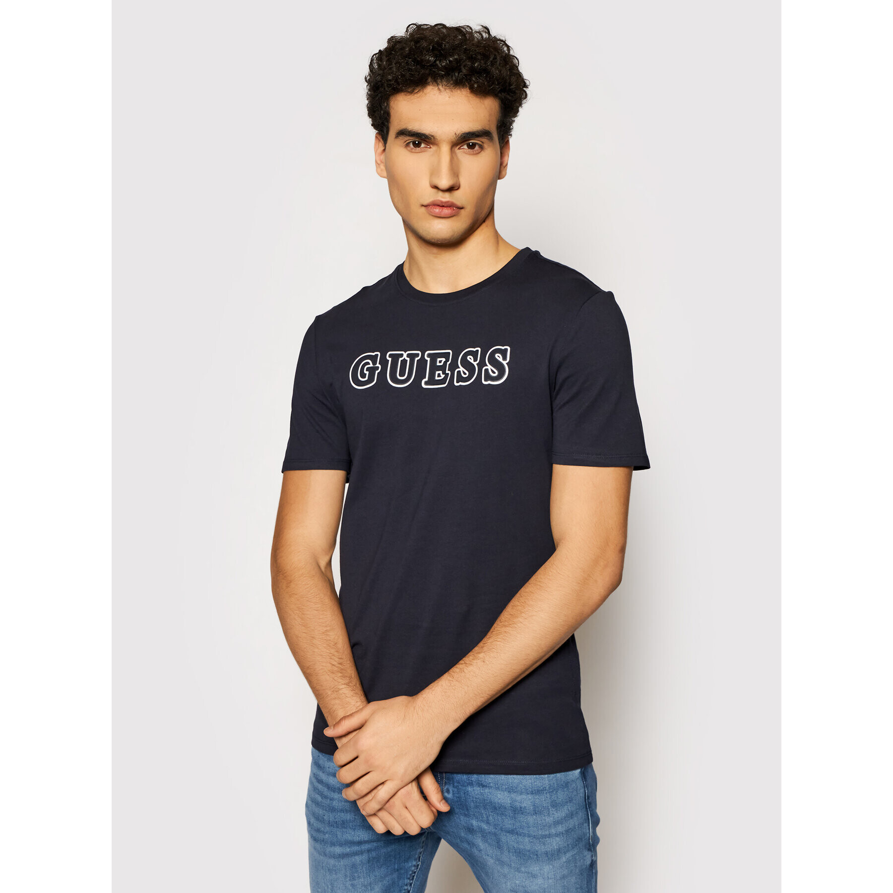 Guess Тишърт M1YI53 I3Z11 Тъмносин Slim Fit - Pepit.bg