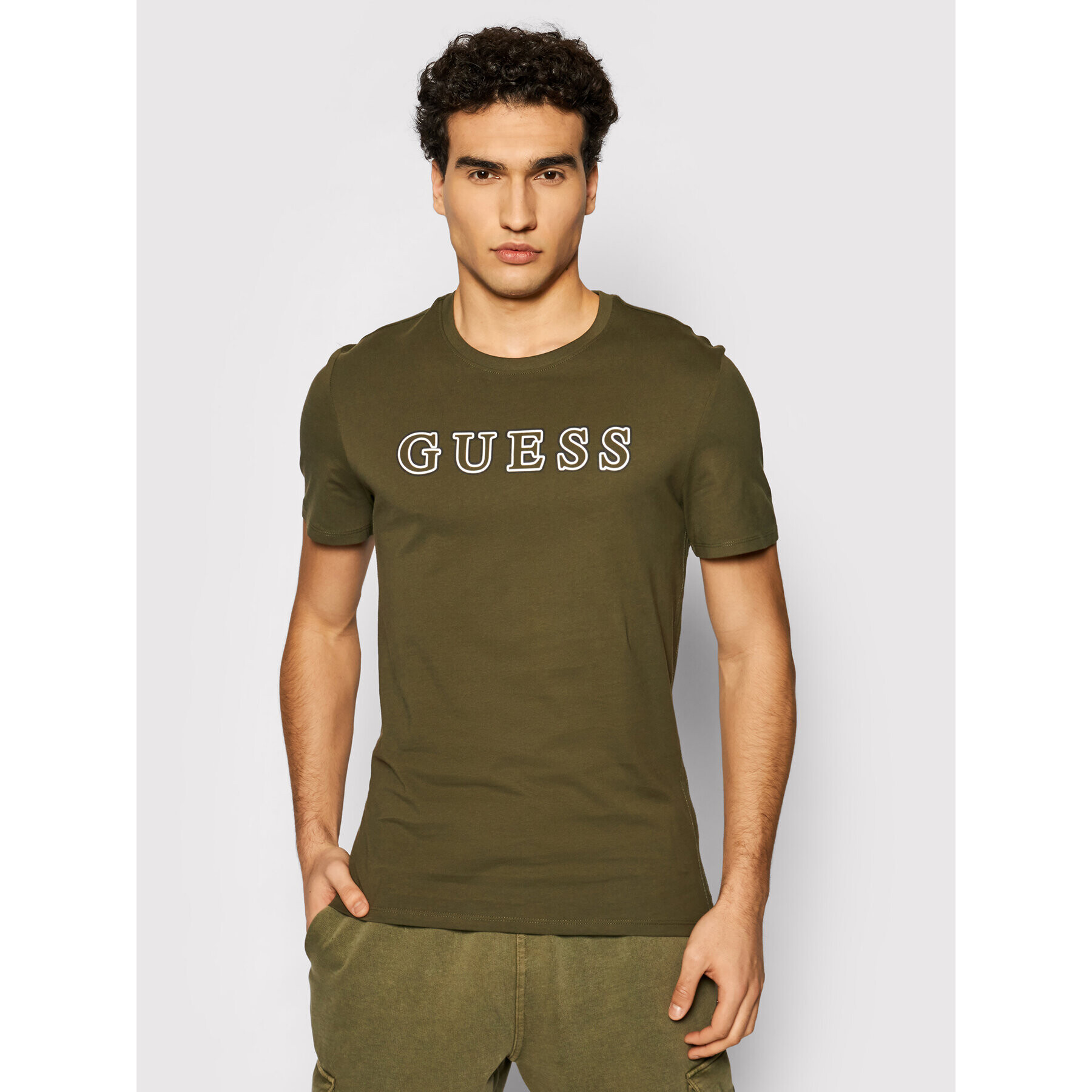 Guess Тишърт M1YI53 I3Z11 Зелен Slim Fit - Pepit.bg