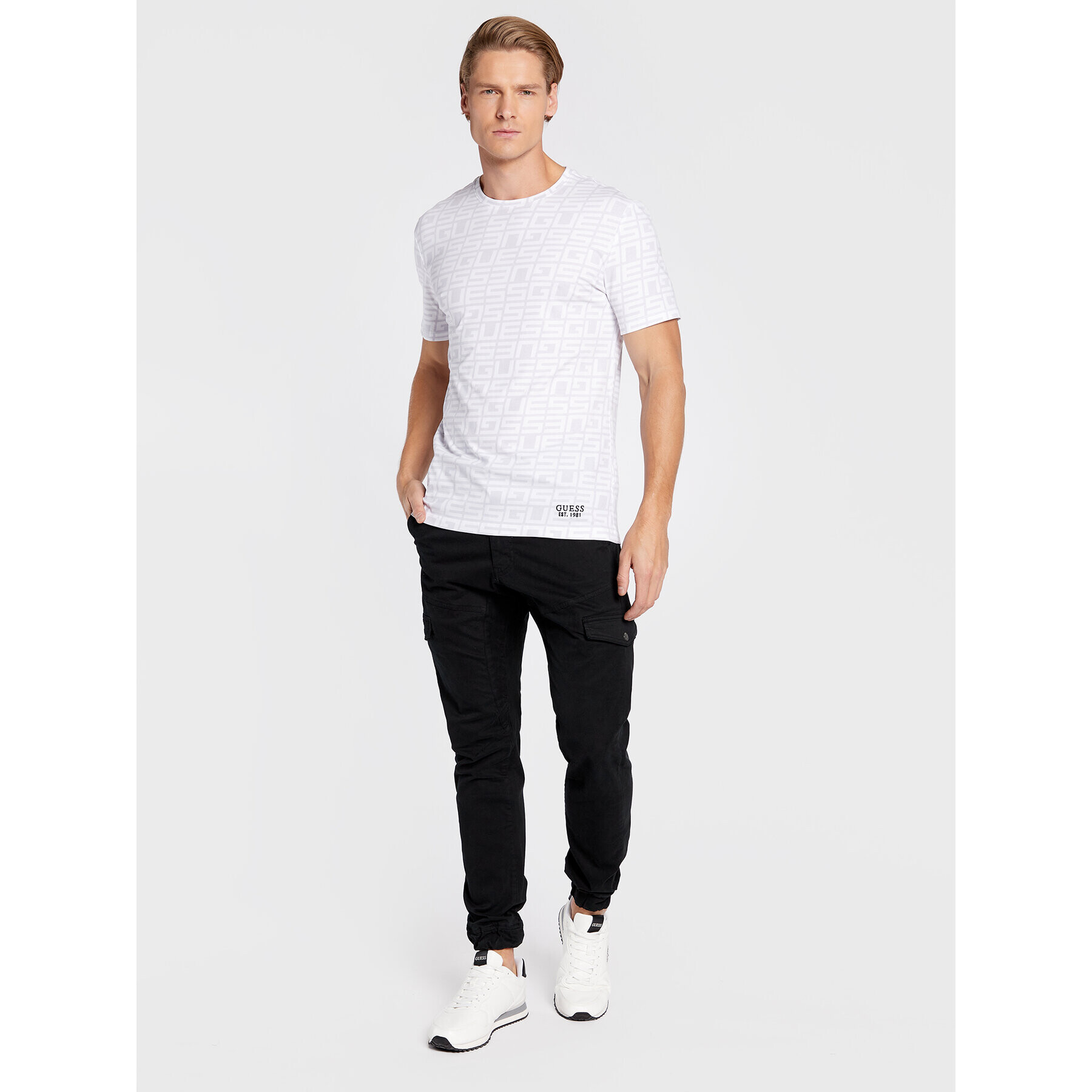 Guess Тишърт M2BI50 J1314 Бял Slim Fit - Pepit.bg