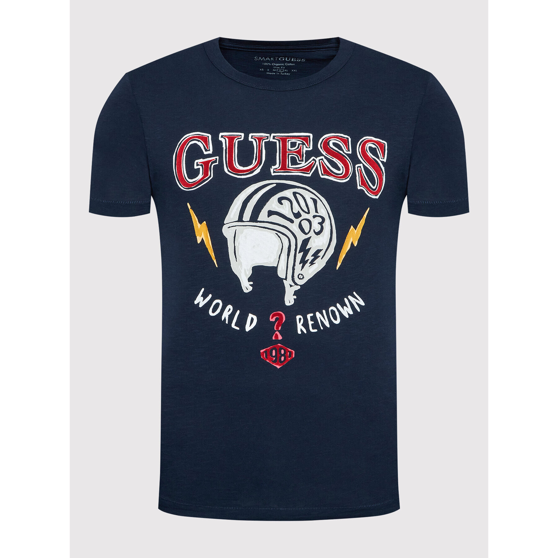 Guess Тишърт M2GI02 K6XN1 Тъмносин Slim Fit - Pepit.bg