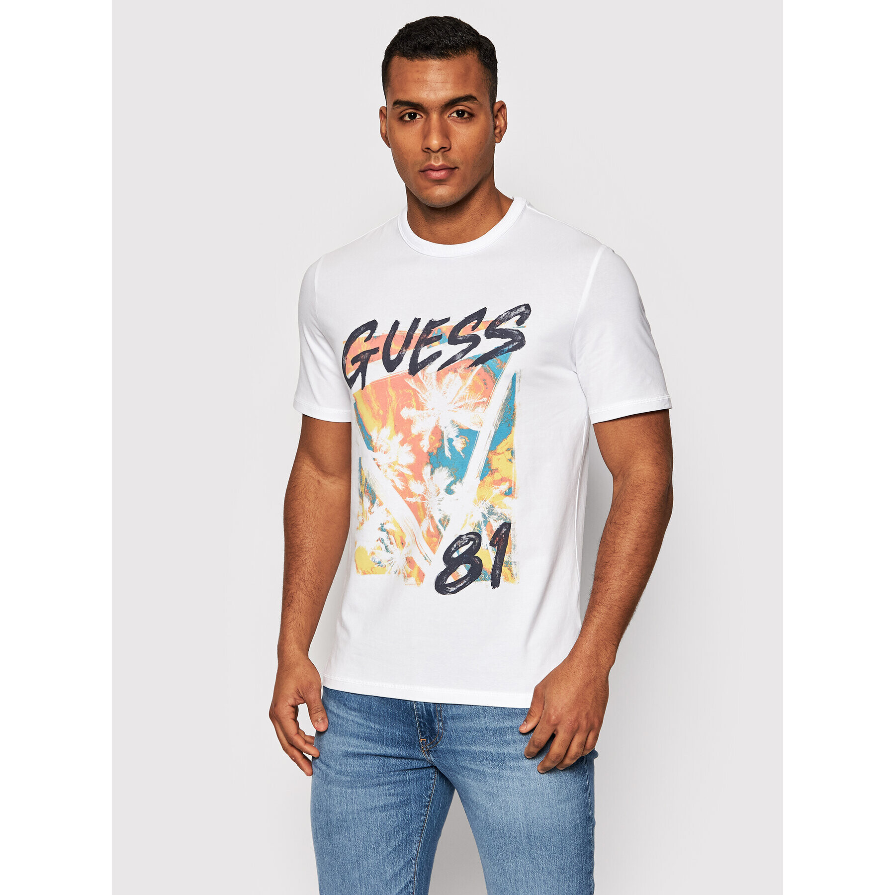 Guess Тишърт M2GI24 J1311 Бял Slim Fit - Pepit.bg