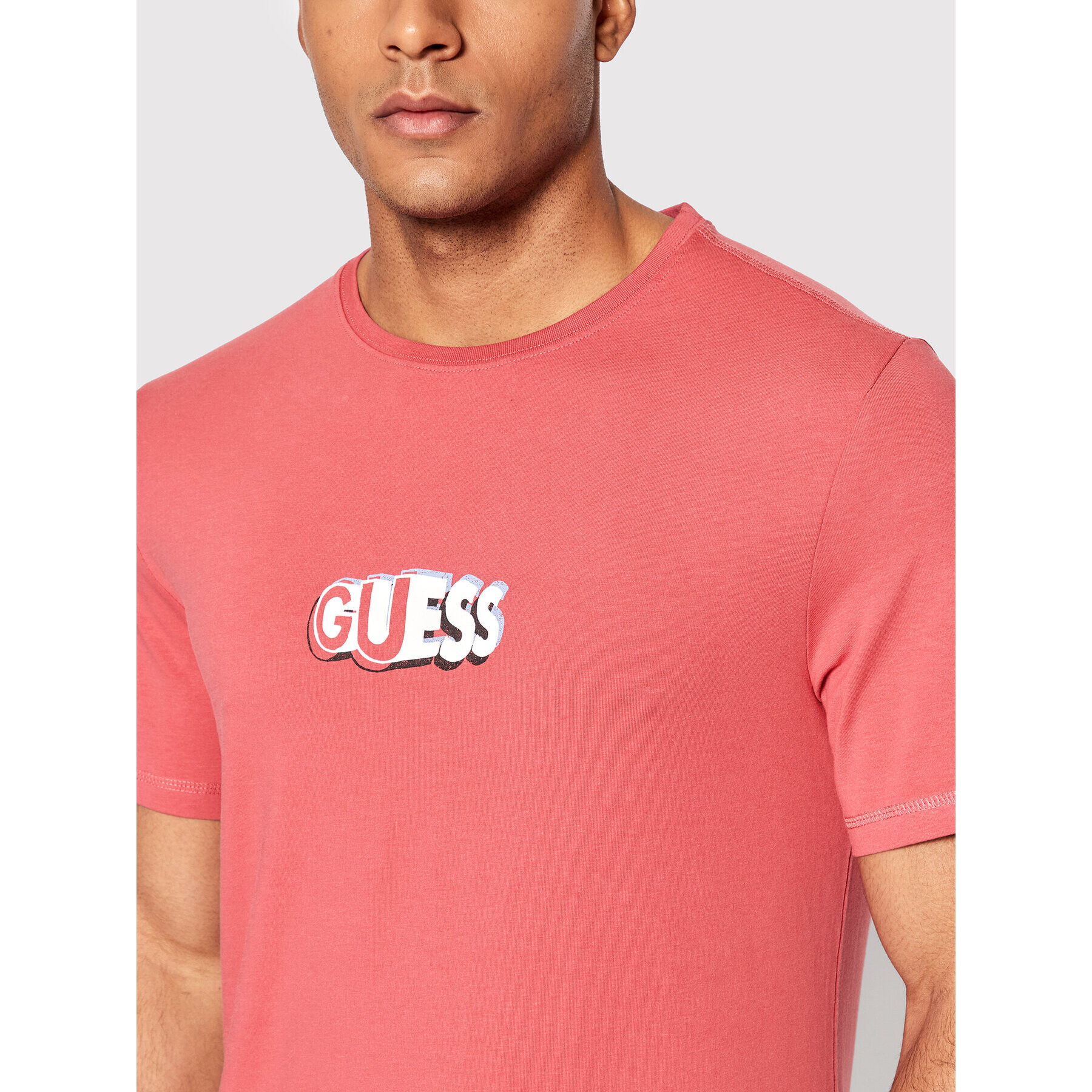 Guess Тишърт M2YI20 J1311 Розов Slim Fit - Pepit.bg