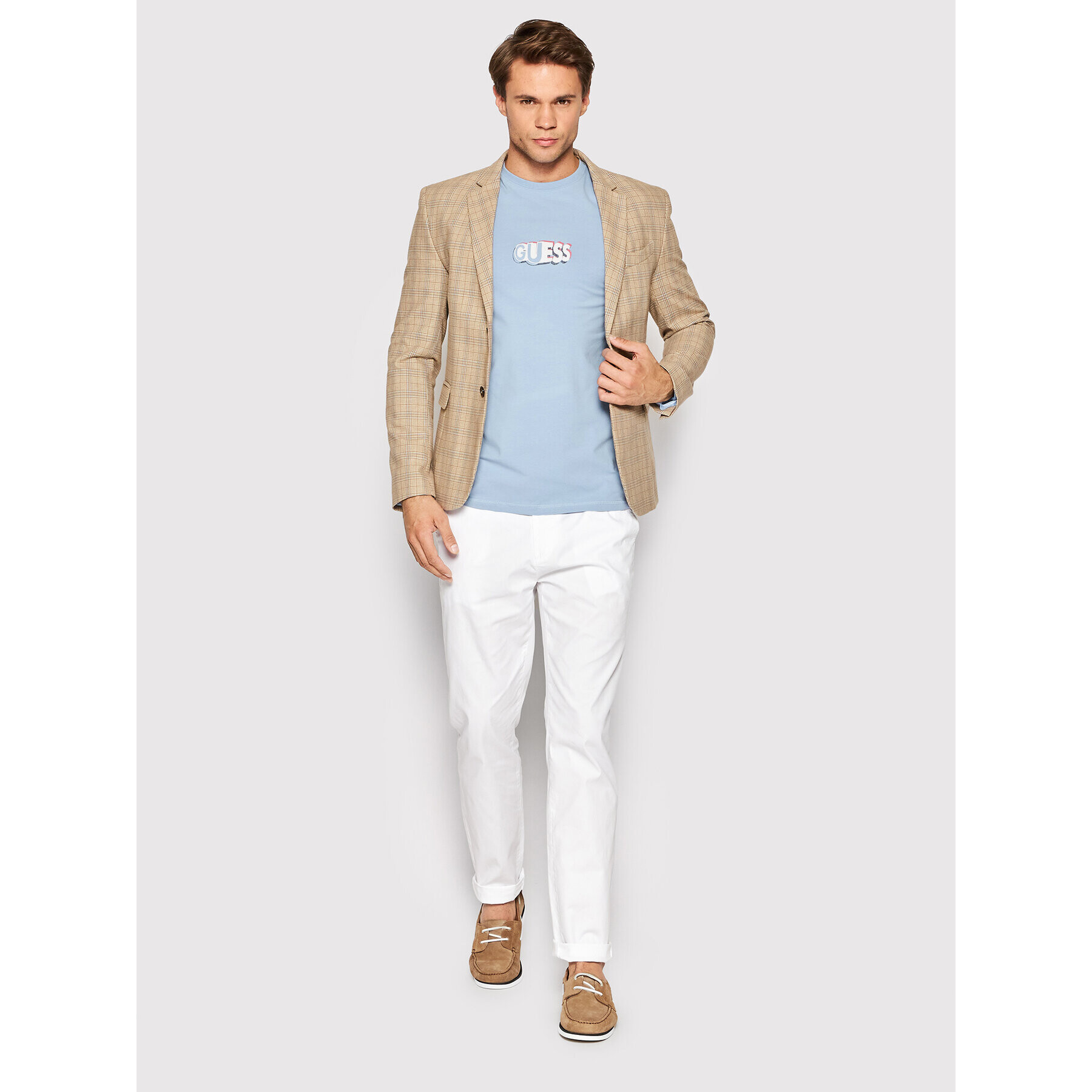 Guess Тишърт M2YI20 J1311 Син Slim Fit - Pepit.bg