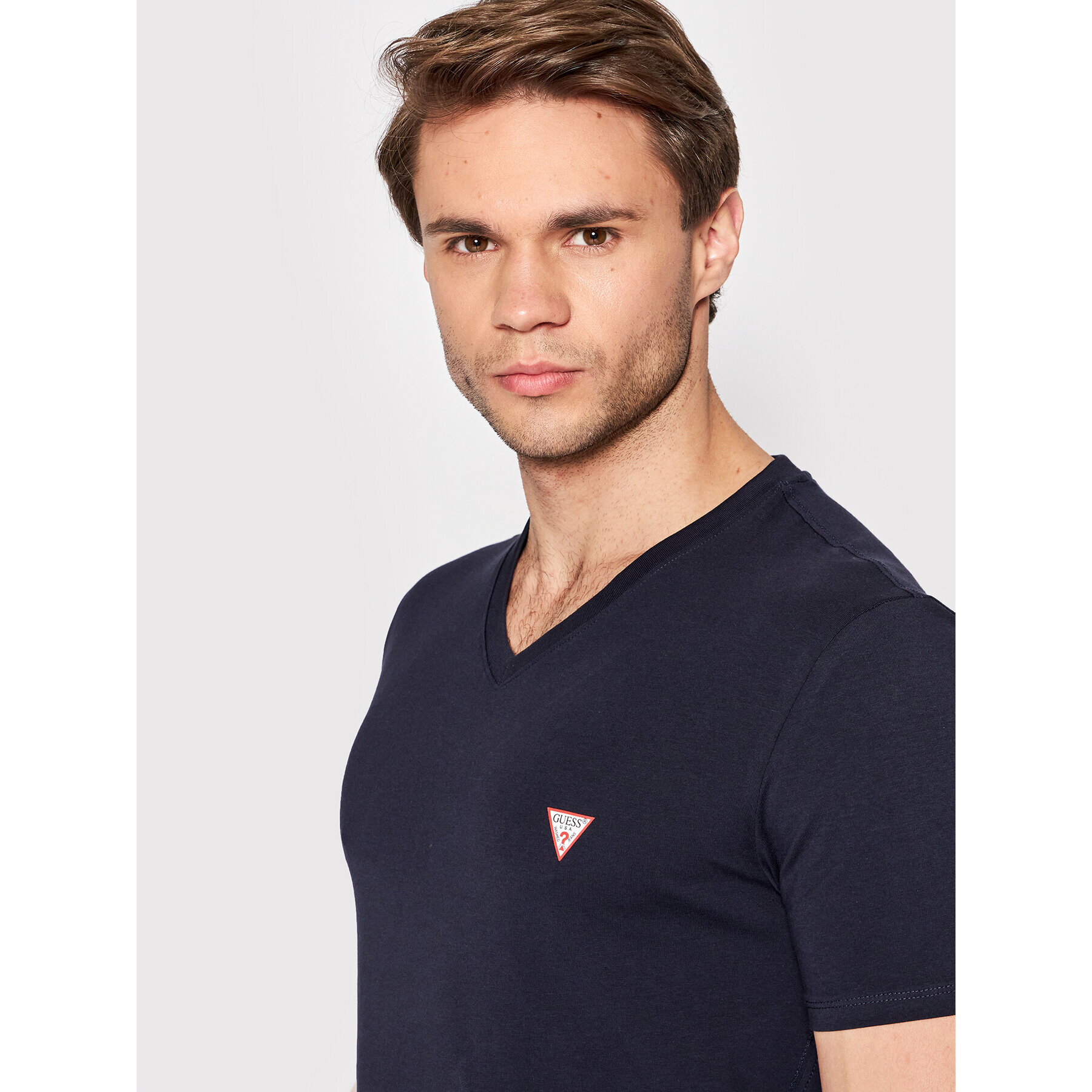 Guess Тишърт M2YI32 J1311 Тъмносин Super Slim Fit - Pepit.bg