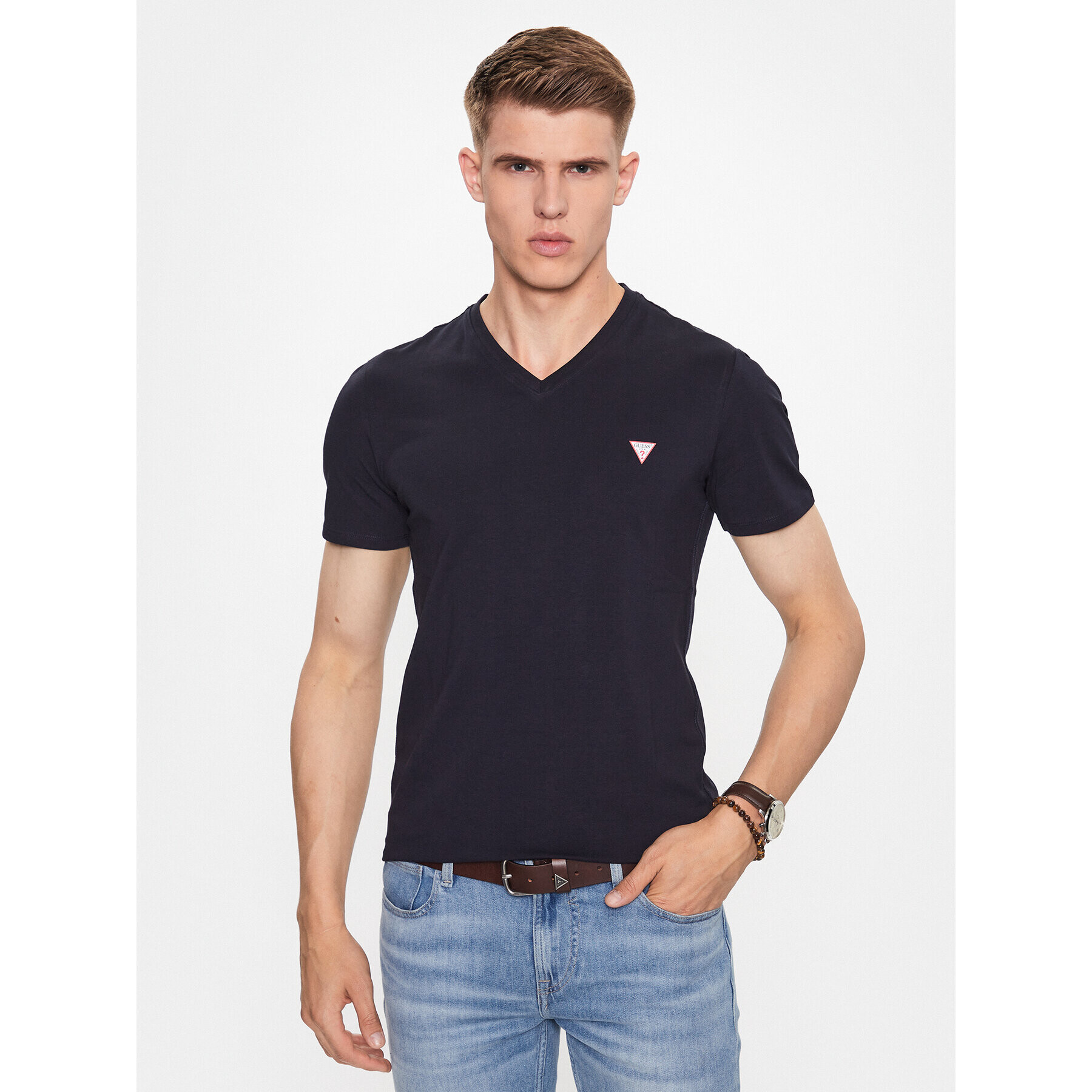 Guess Тишърт M2YI32 J1314 Тъмносин Slim Fit - Pepit.bg