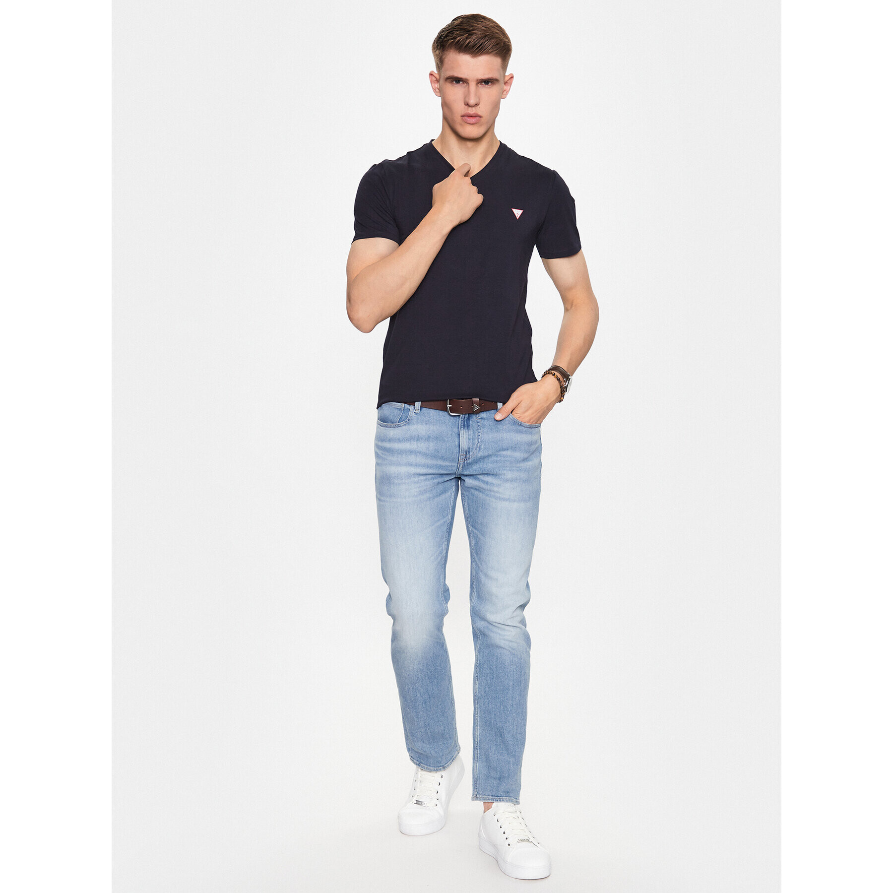 Guess Тишърт M2YI32 J1314 Тъмносин Slim Fit - Pepit.bg