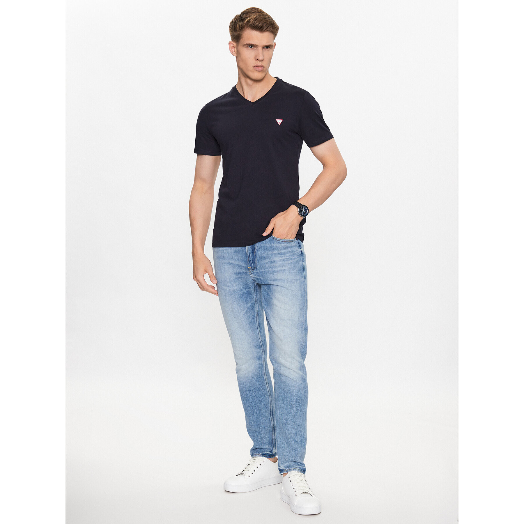 Guess Тишърт M2YI37 I3Z14 Тъмносин Slim Fit - Pepit.bg