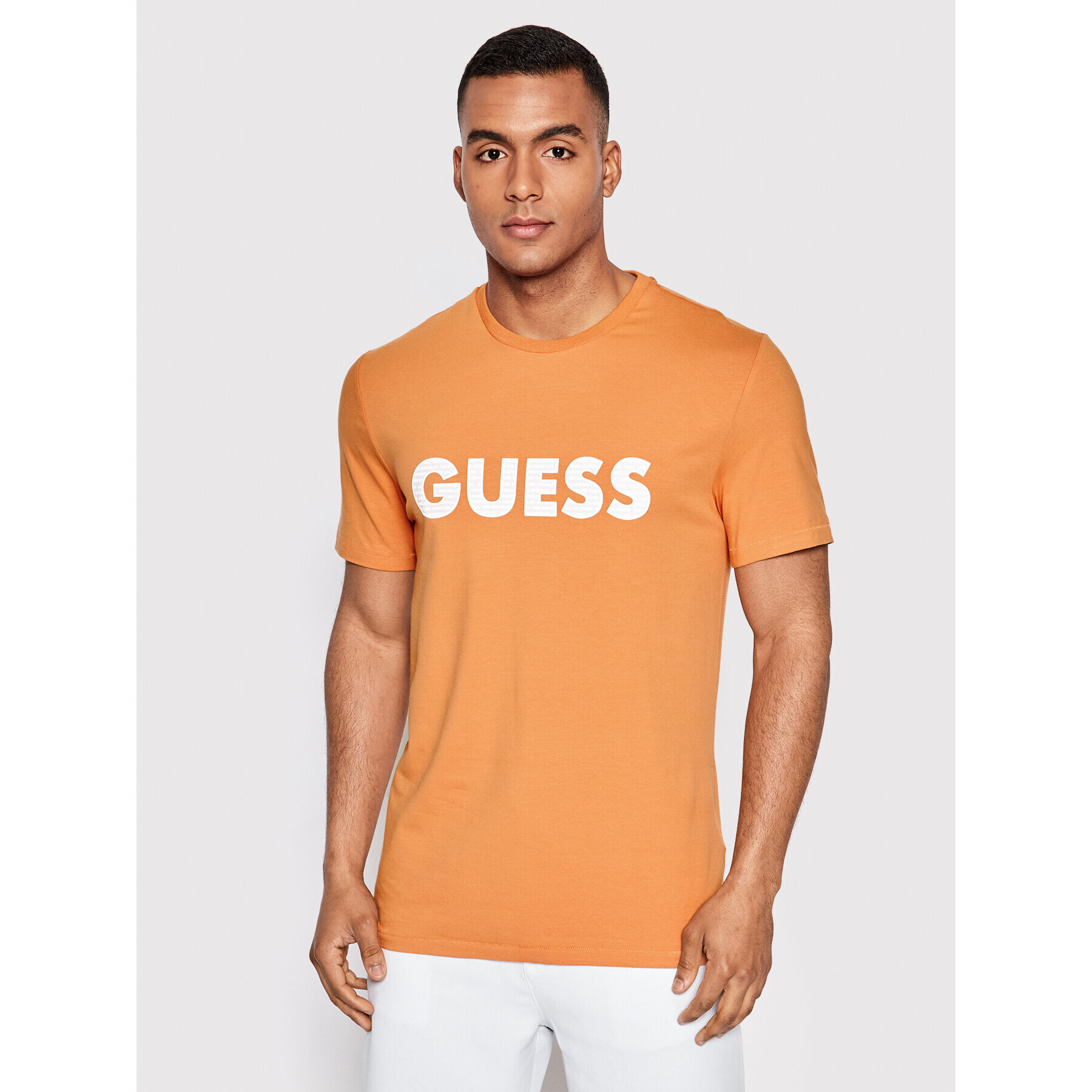 Guess Тишърт M2YI42 J1311 Оранжев Slim Fit - Pepit.bg