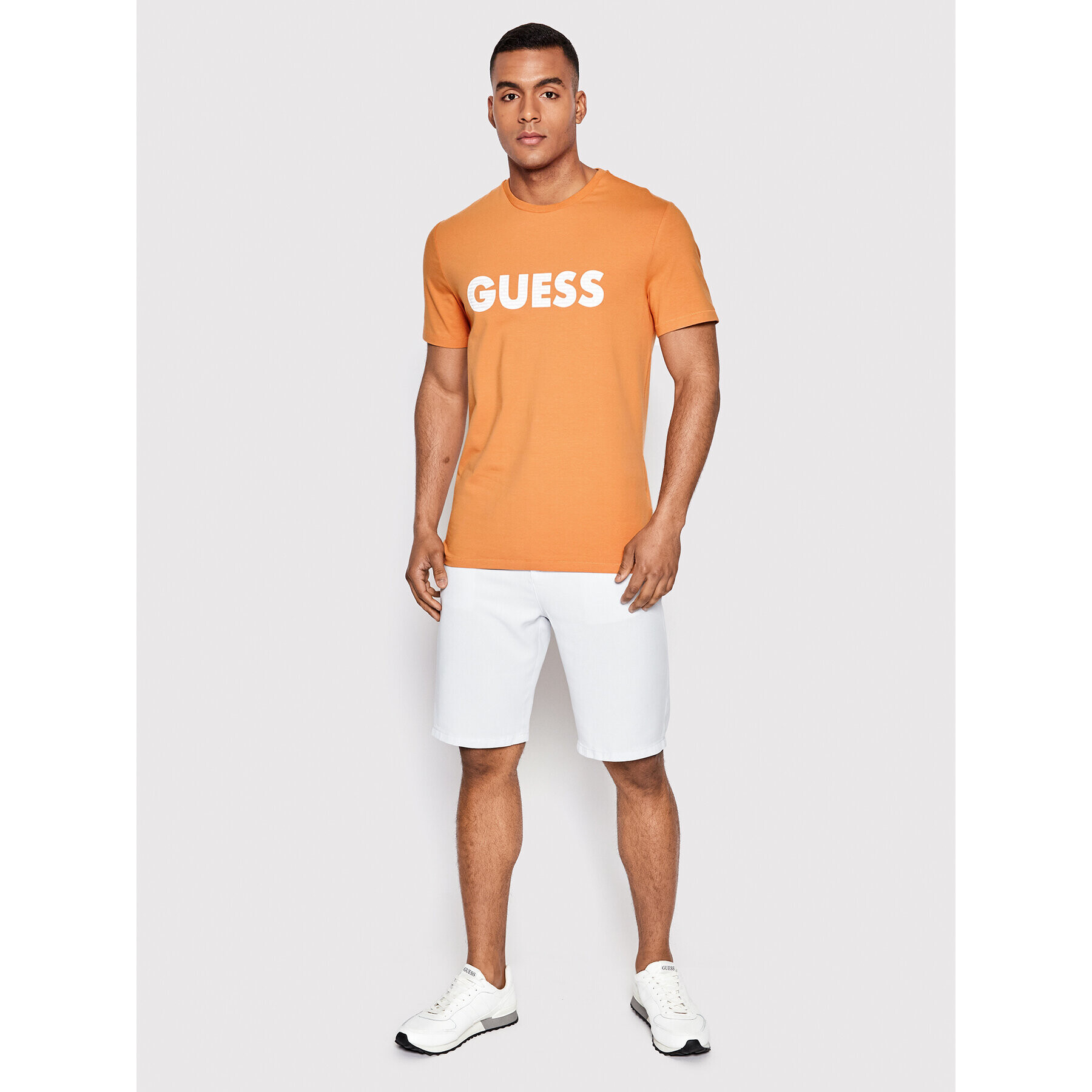 Guess Тишърт M2YI42 J1311 Оранжев Slim Fit - Pepit.bg