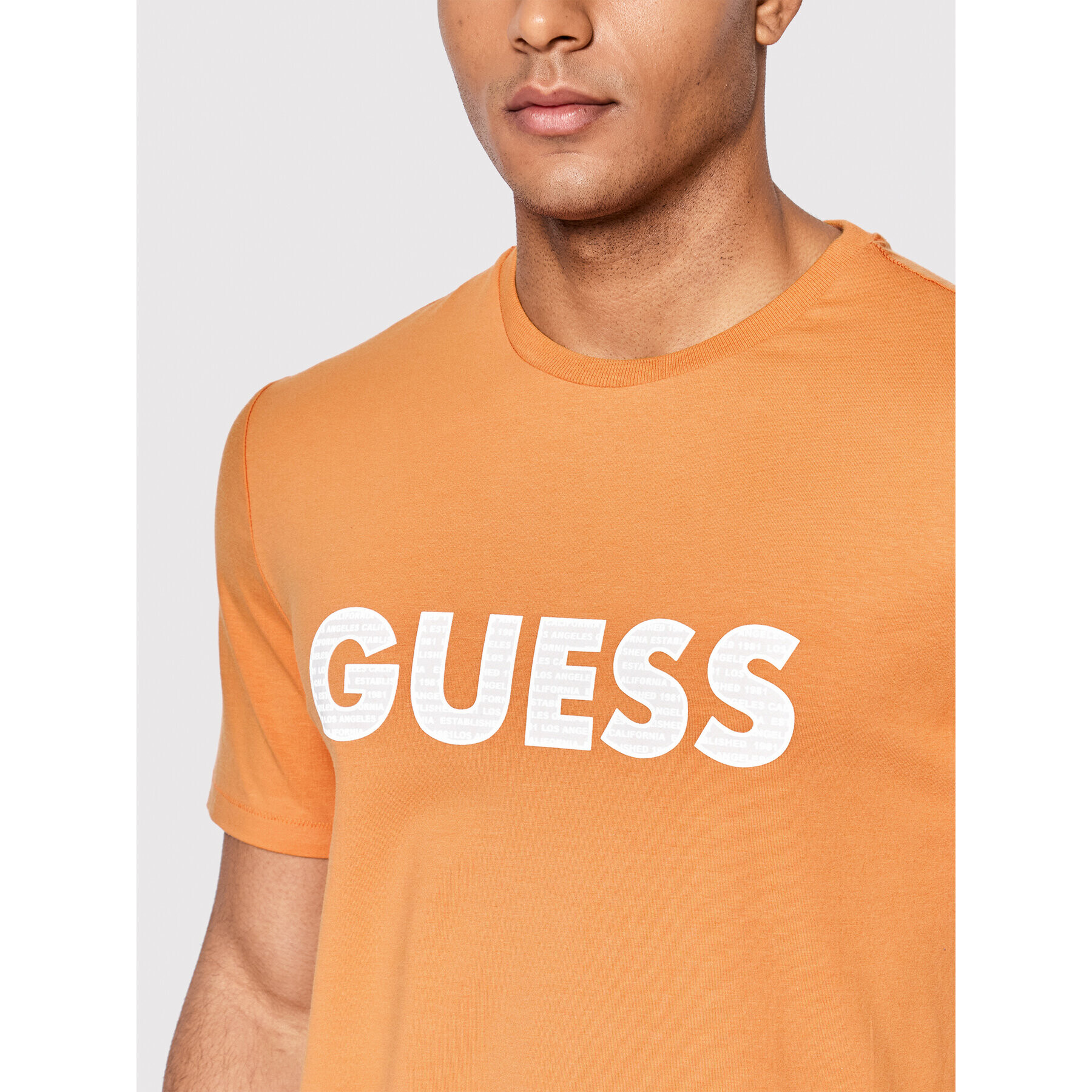 Guess Тишърт M2YI42 J1311 Оранжев Slim Fit - Pepit.bg