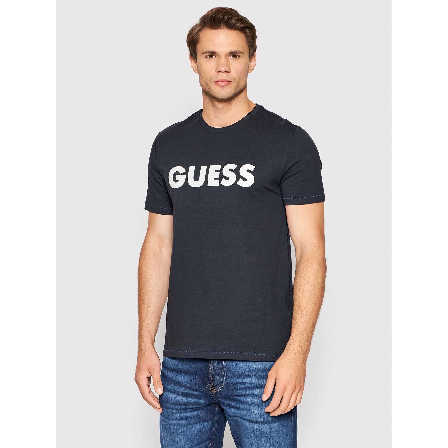 Guess Тишърт M2YI42 J1311 Тъмносин Slim Fit - Pepit.bg