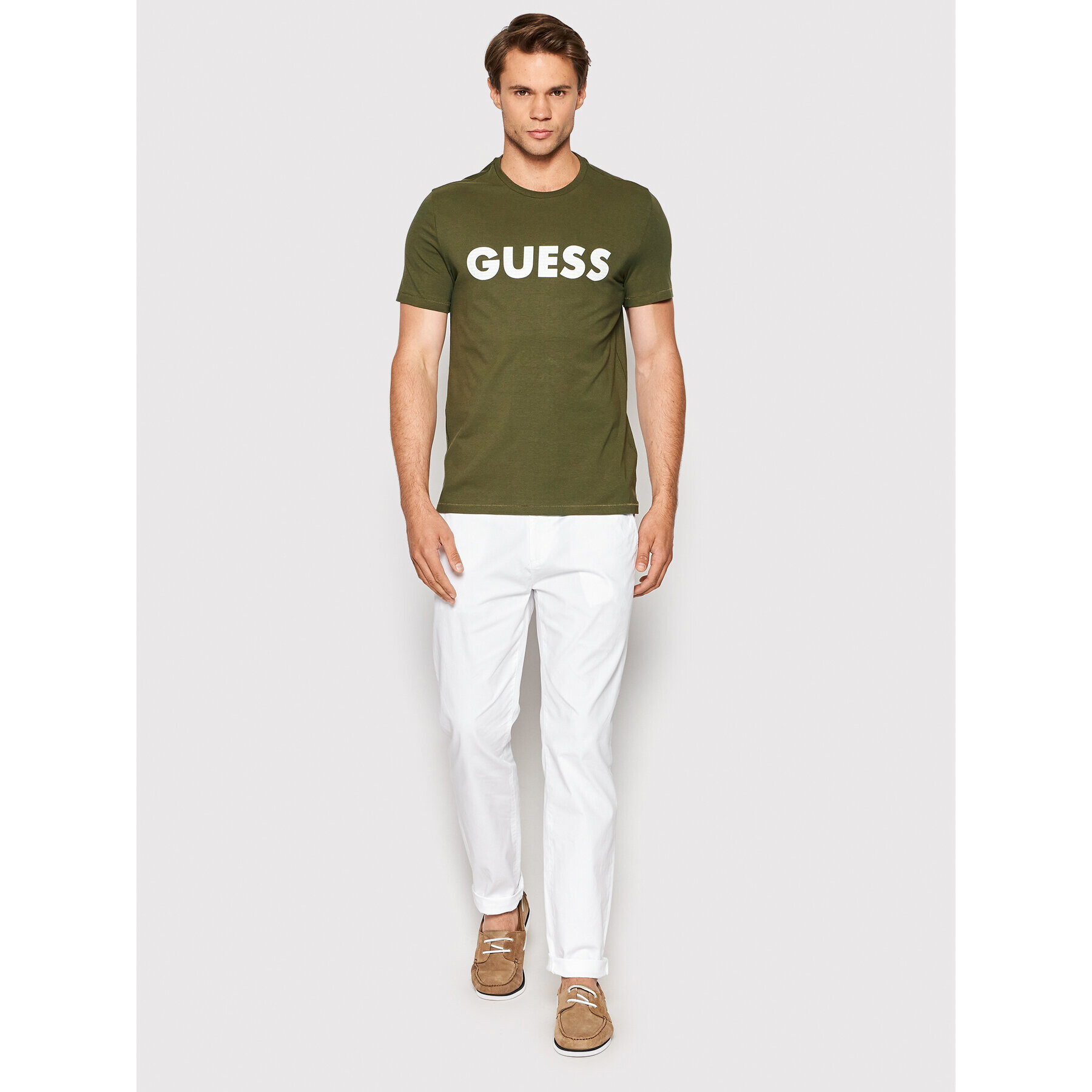 Guess Тишърт M2YI42 J1311 Зелен Slim Fit - Pepit.bg