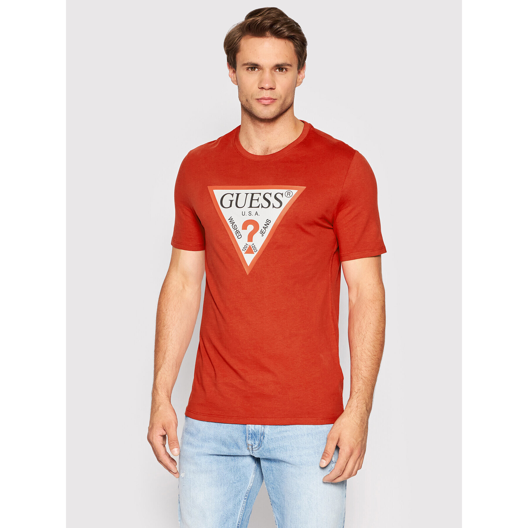 Guess Тишърт M2YI71 I3Z11 Червен Slim Fit - Pepit.bg