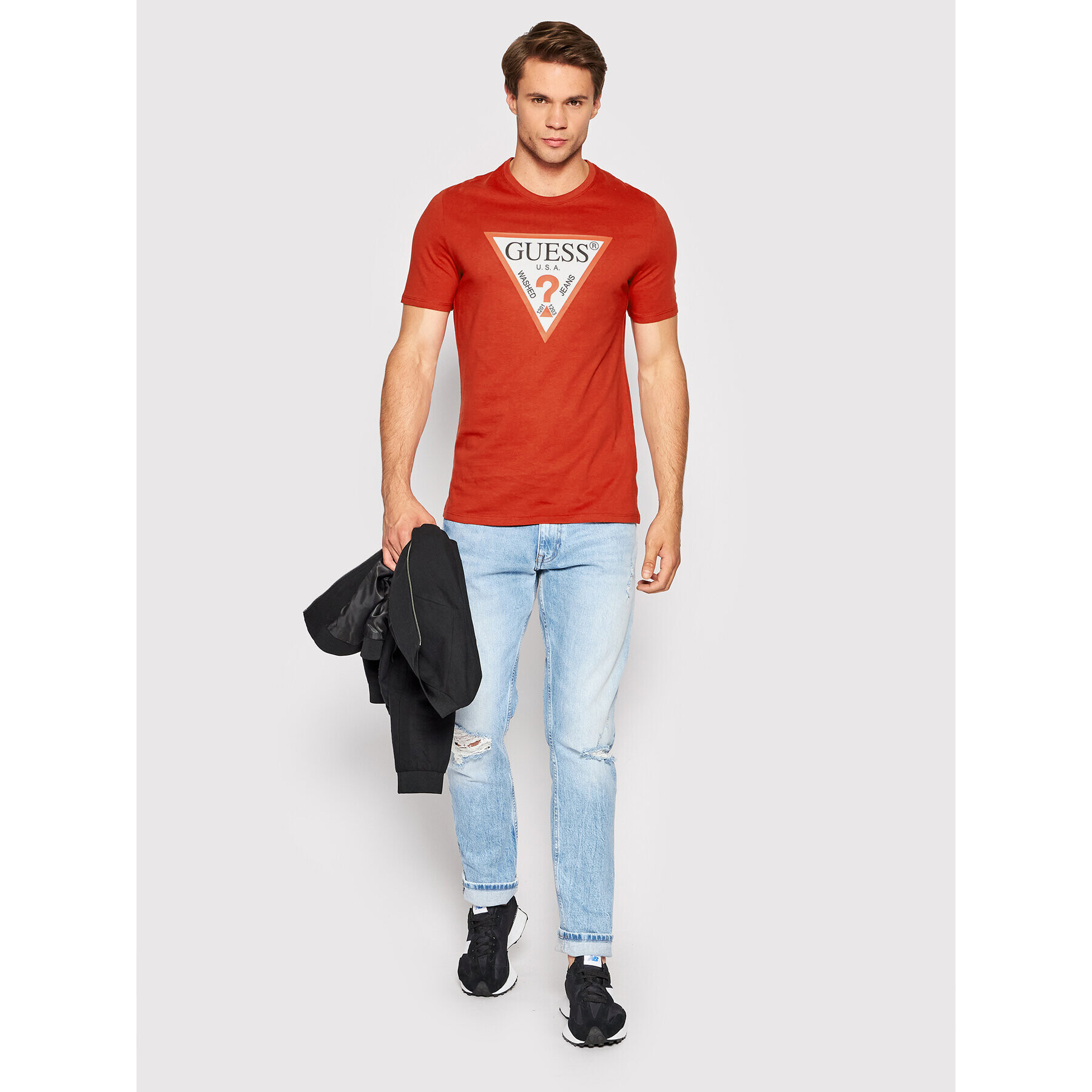 Guess Тишърт M2YI71 I3Z11 Червен Slim Fit - Pepit.bg