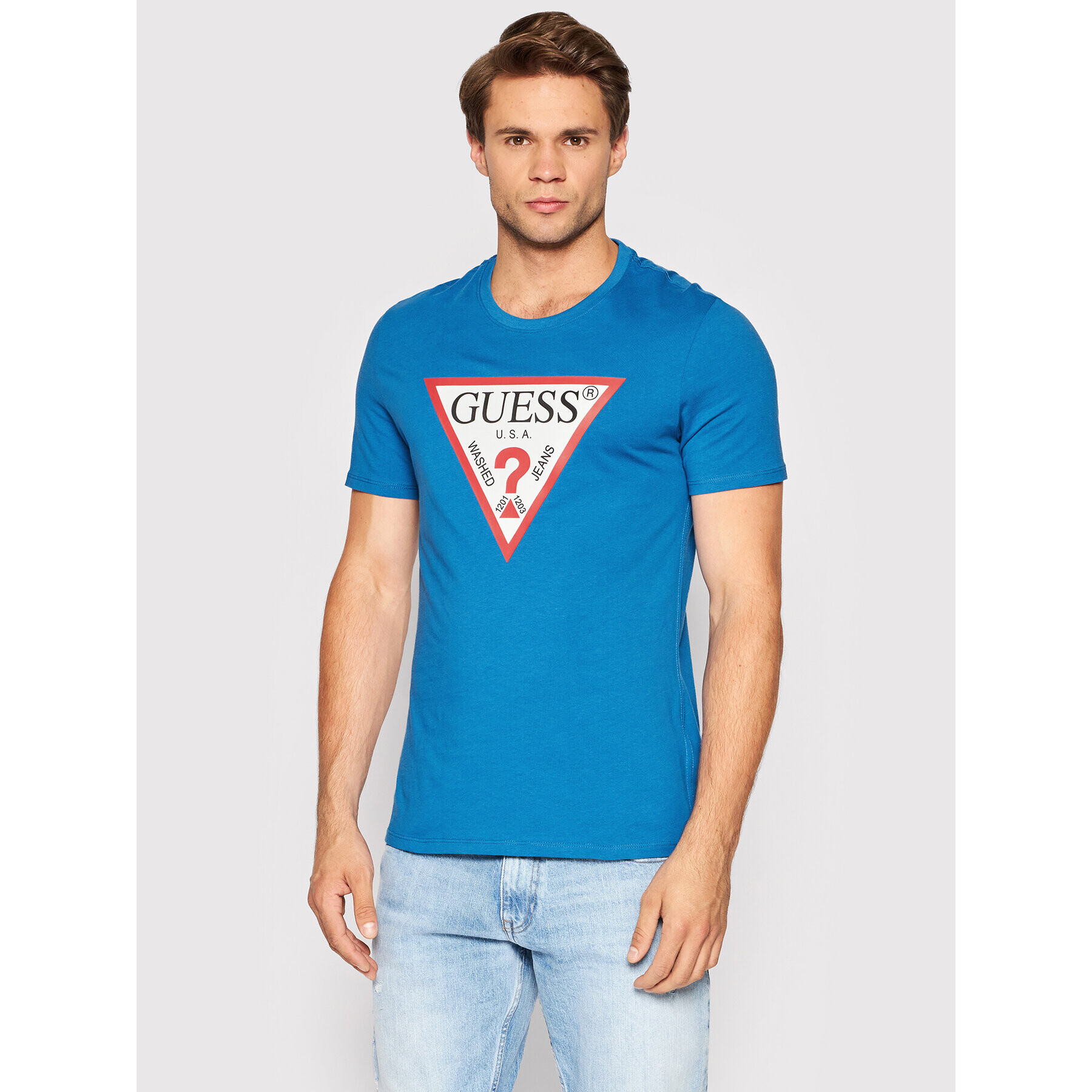 Guess Тишърт M2YI71 I3Z11 Син Slim Fit - Pepit.bg