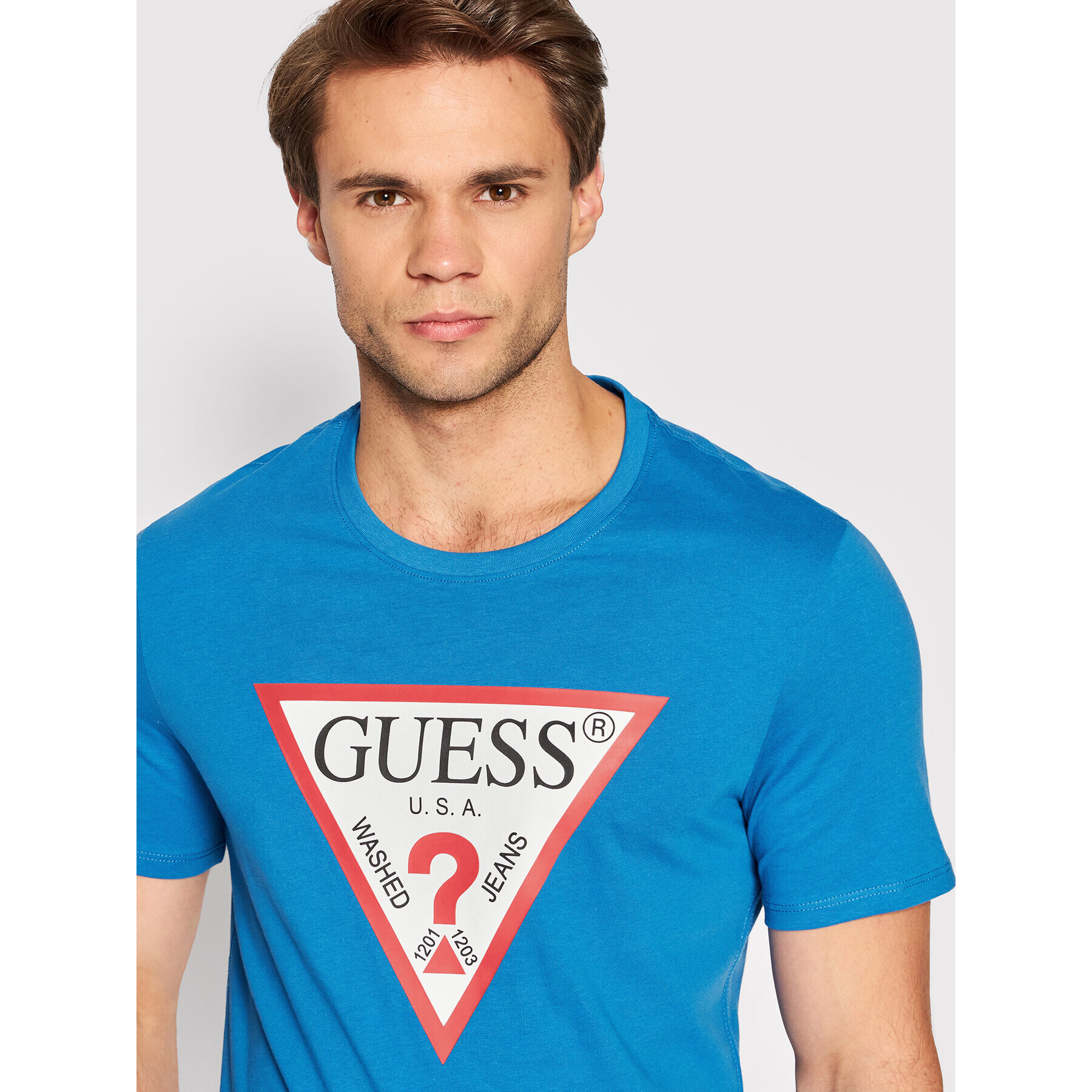 Guess Тишърт M2YI71 I3Z11 Син Slim Fit - Pepit.bg