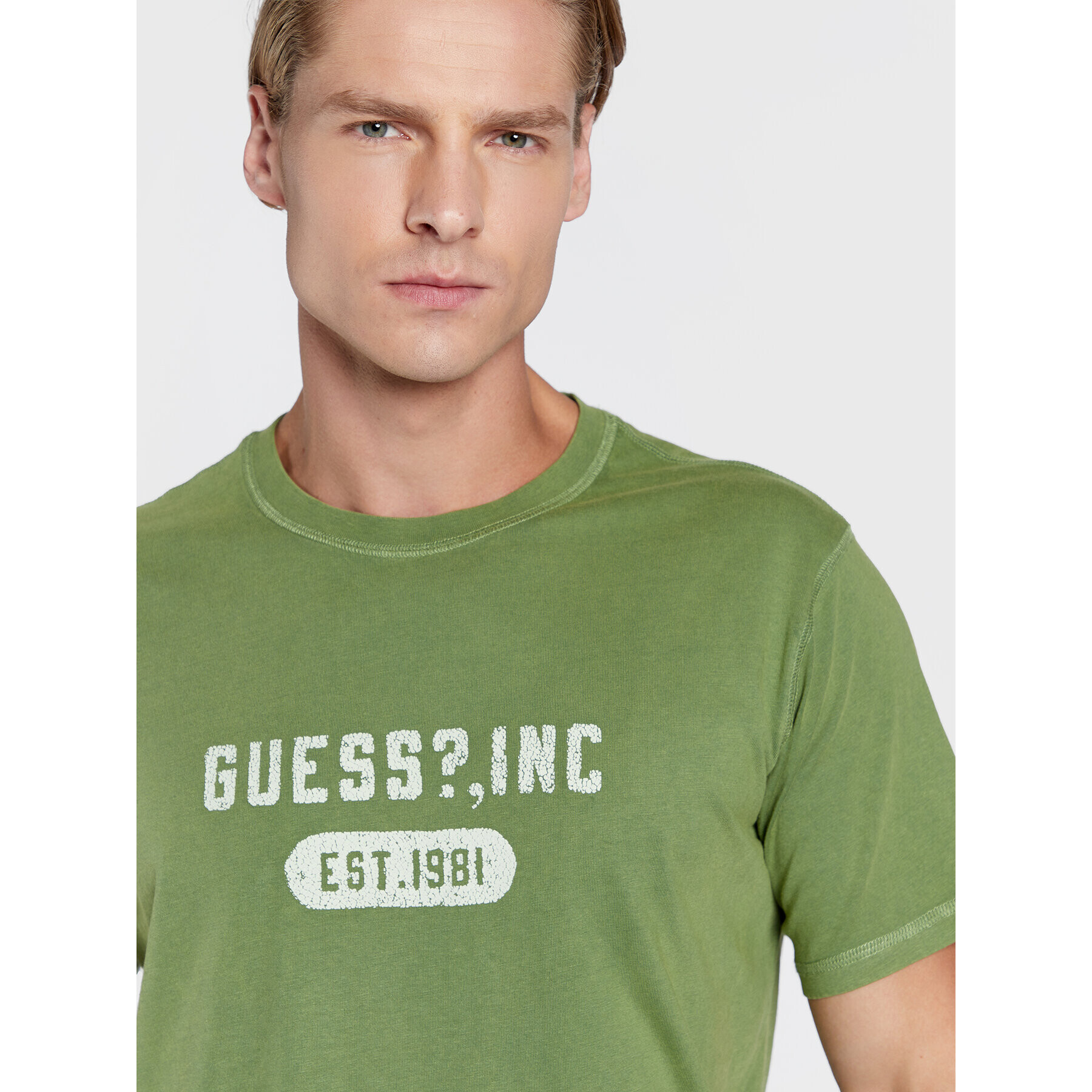 Guess Тишърт M2YI98 K8FQ0 Зелен Regular Fit - Pepit.bg