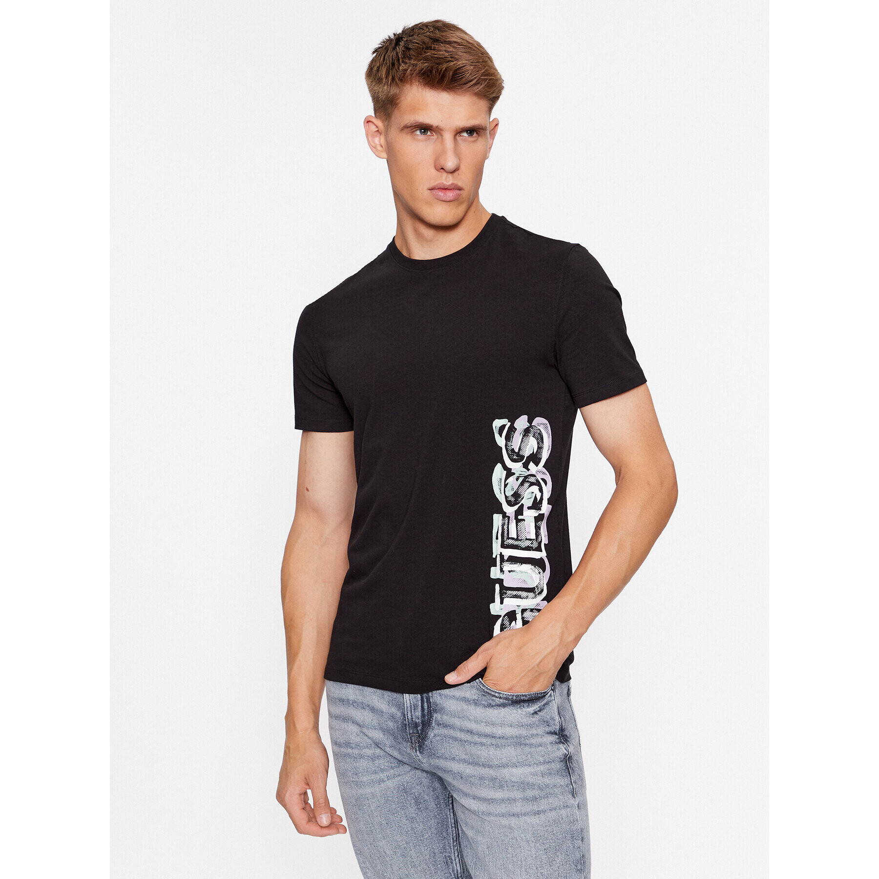Guess Тишърт M3BI73 J1314 Черен Slim Fit - Pepit.bg